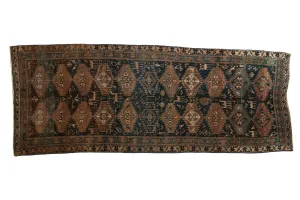 4x10.5 Vintage Distressed Kurd Rug Runner