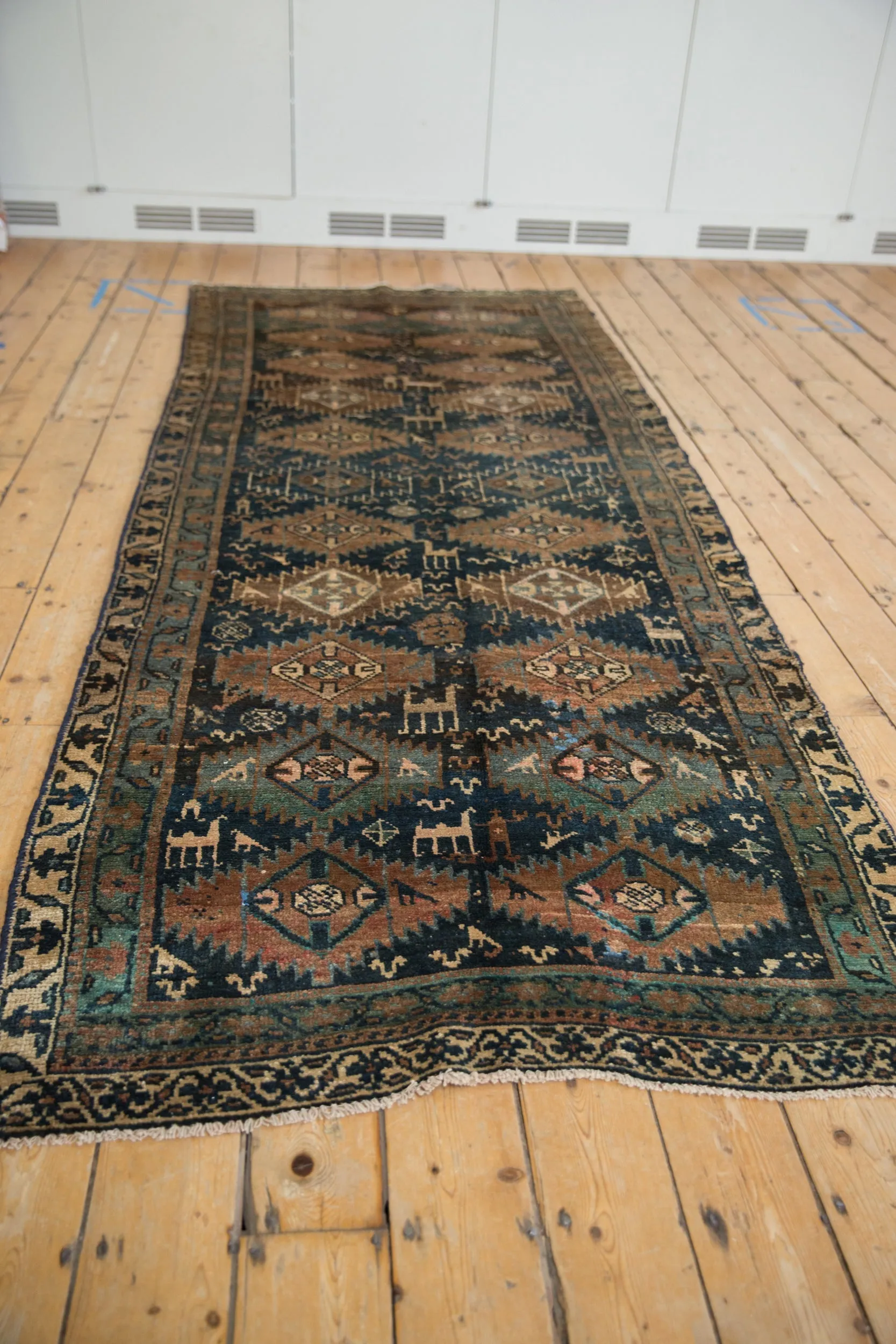4x10.5 Vintage Distressed Kurd Rug Runner