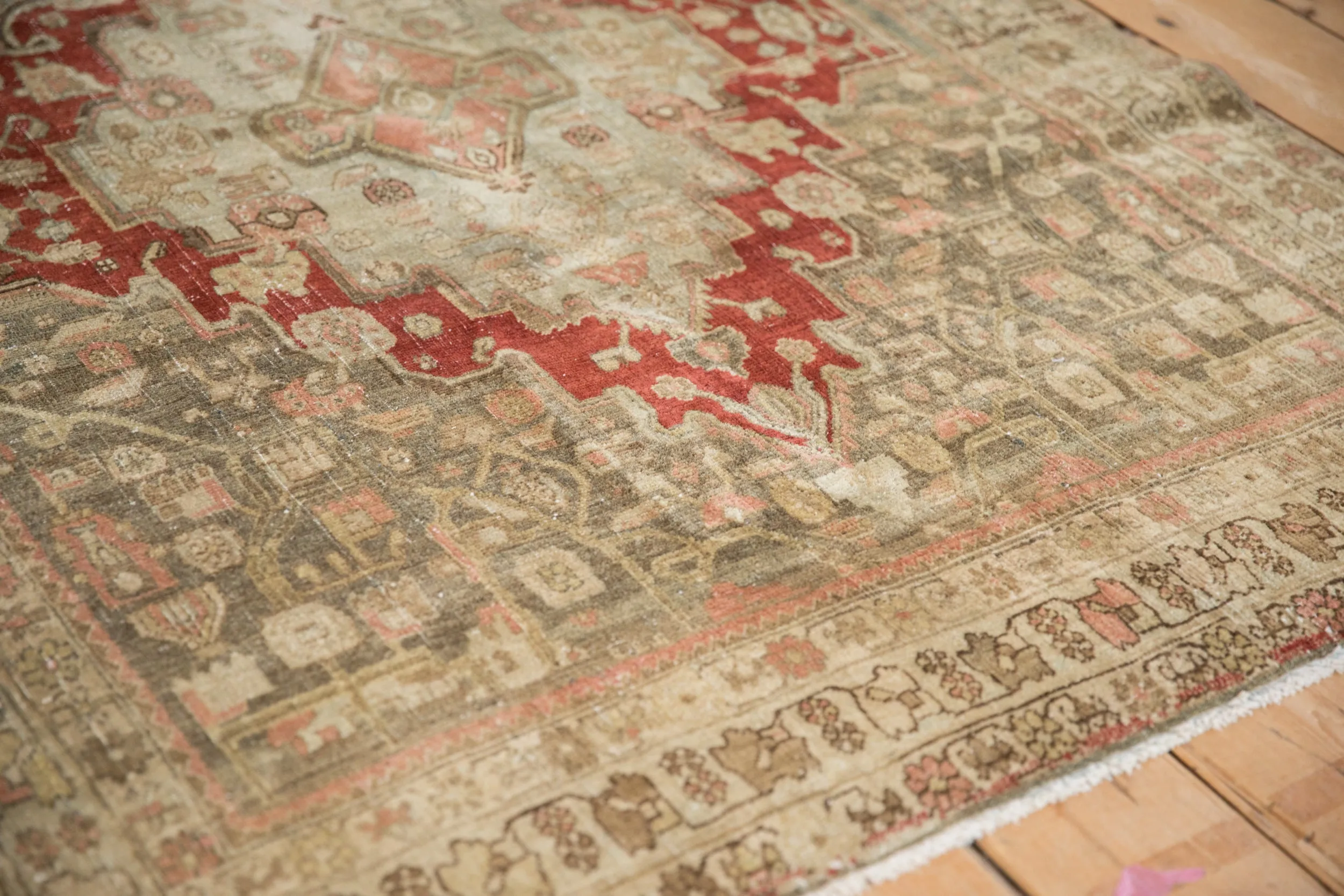 4x5 Vintage Distressed Bijar Square Rug