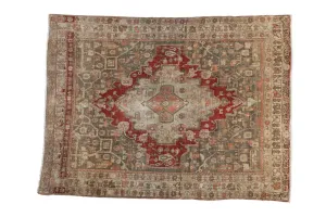 4x5 Vintage Distressed Bijar Square Rug