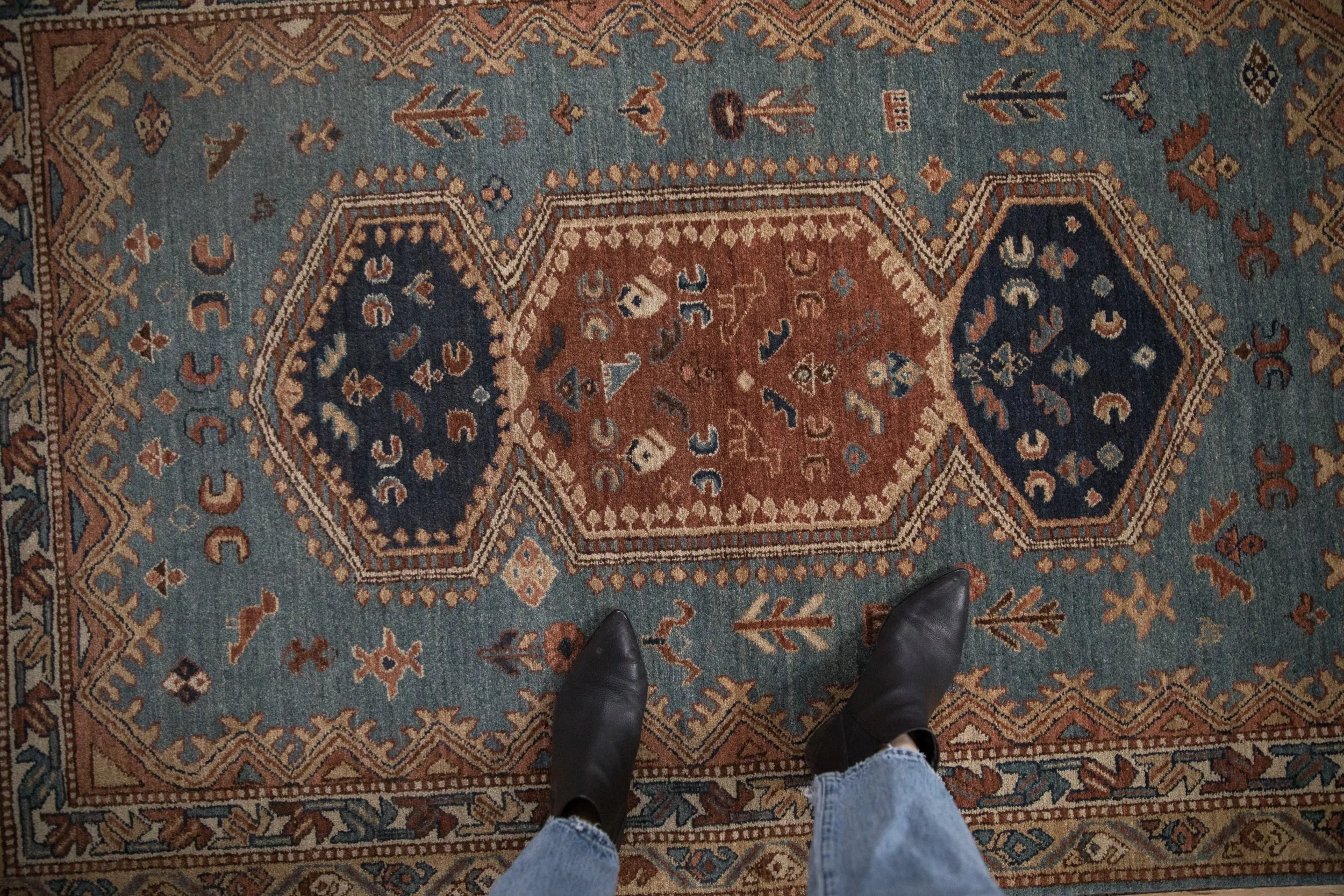 4x6.5 Vintage Armenian Hamadan Design Rug