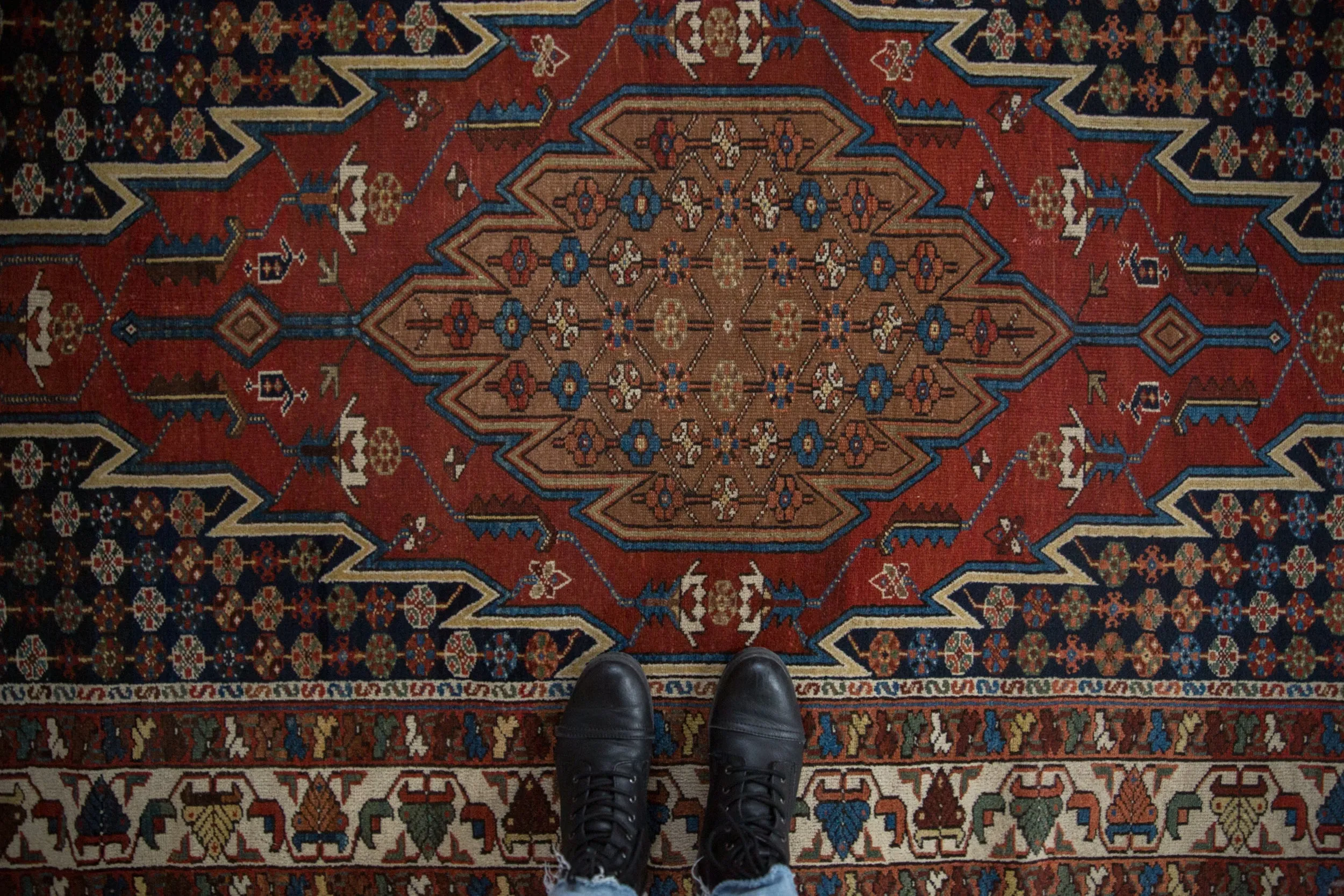 4x6.5 Vintage Fine Hamadan Rug