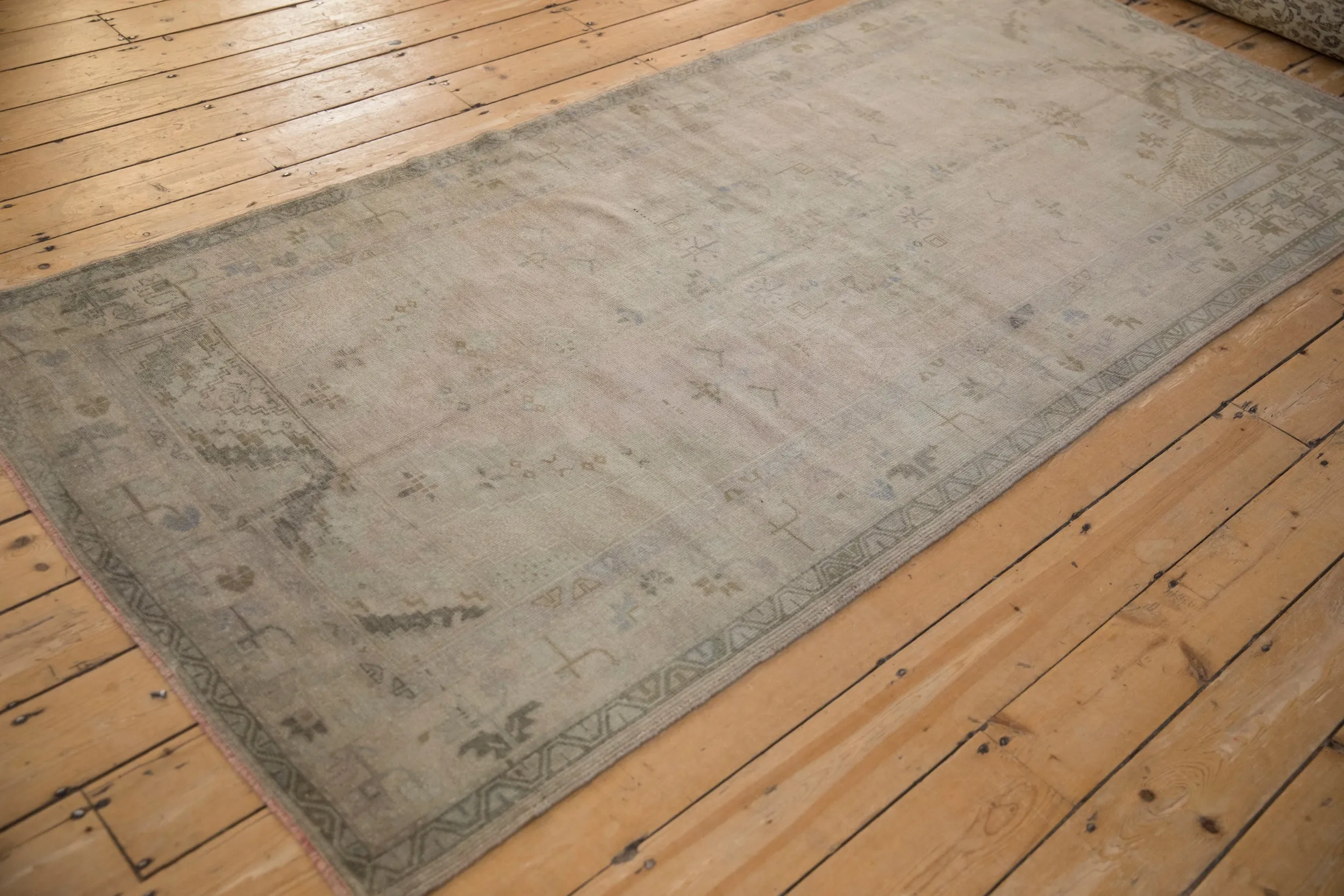4x9 Vintage Distressed Oushak Rug Runner