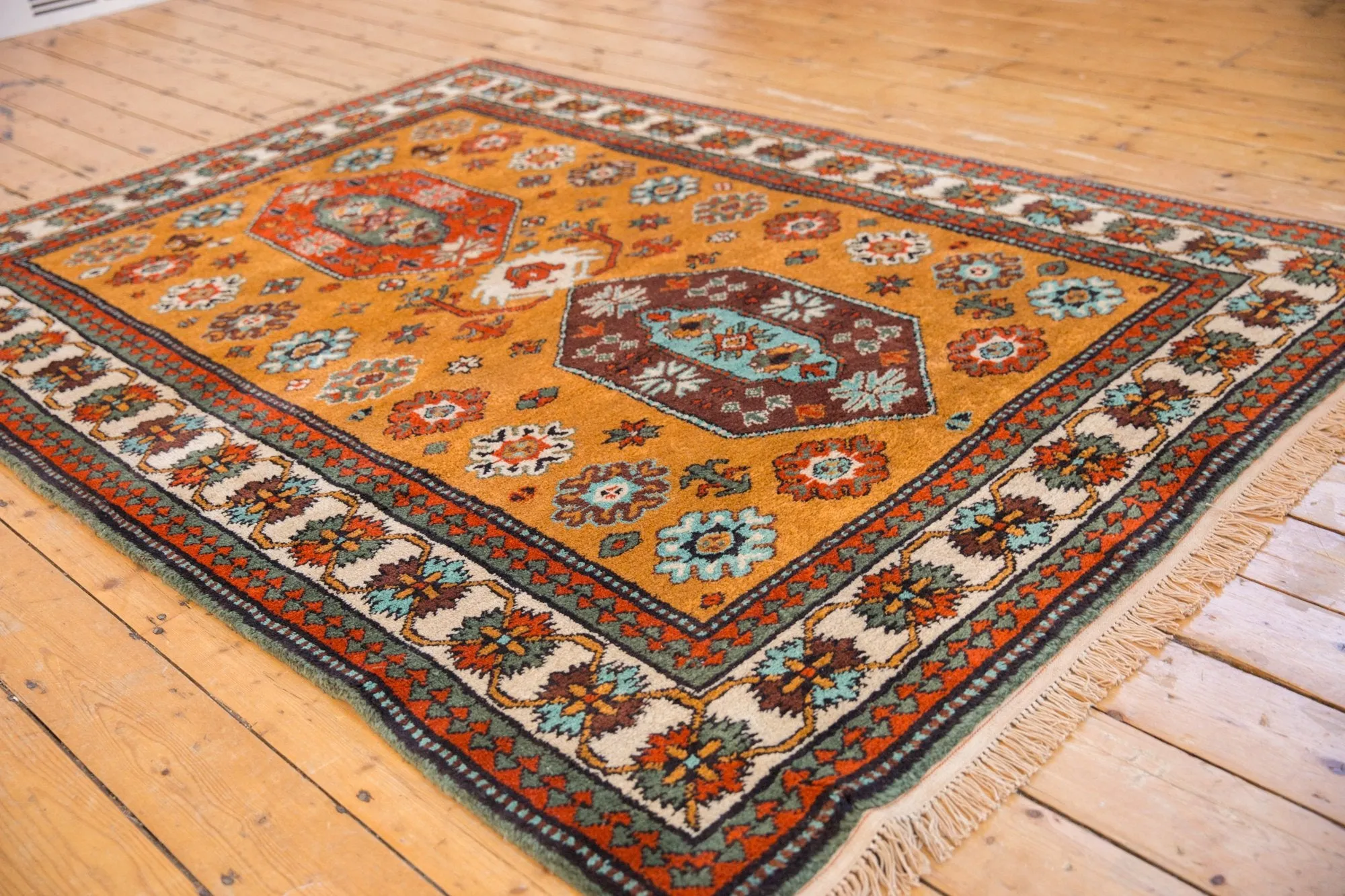 5.5x7.5 Vintage Siberian Kazak Design Carpet