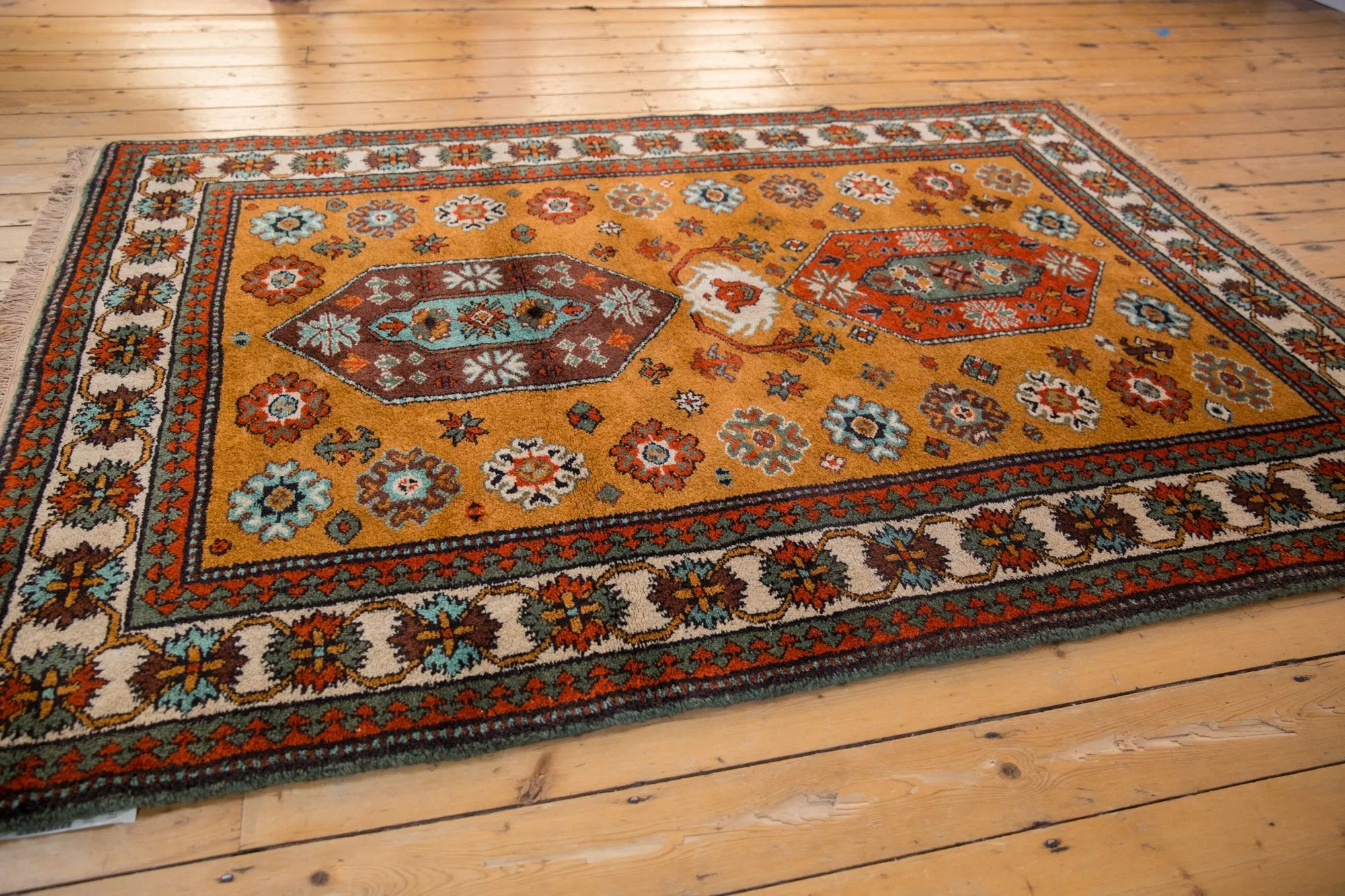 5.5x7.5 Vintage Siberian Kazak Design Carpet