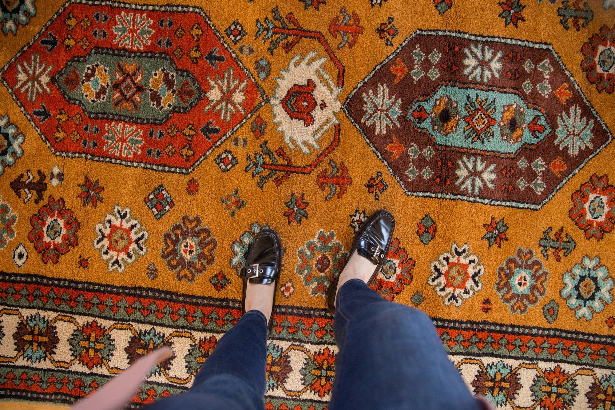 5.5x7.5 Vintage Siberian Kazak Design Carpet