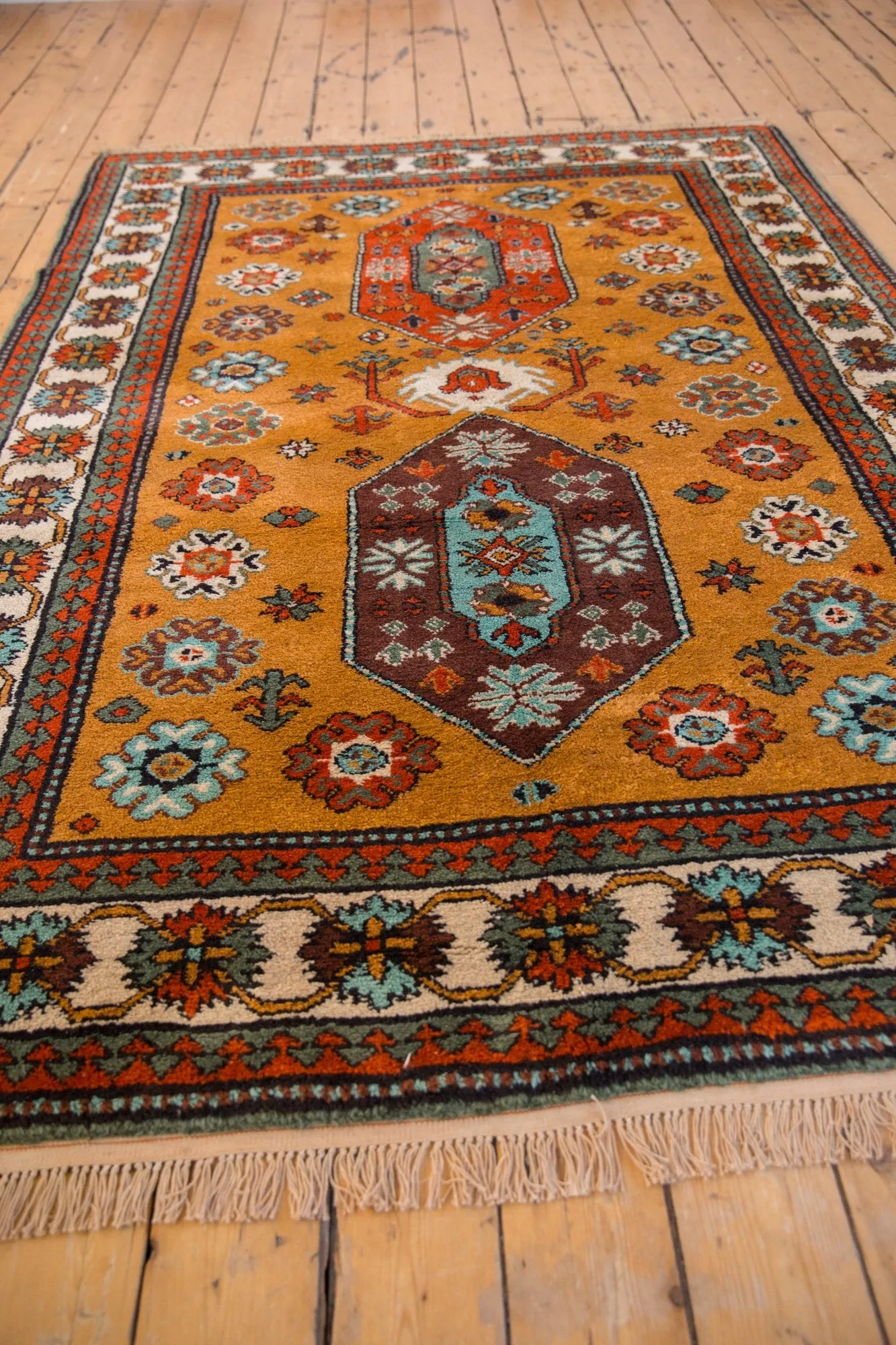 5.5x7.5 Vintage Siberian Kazak Design Carpet