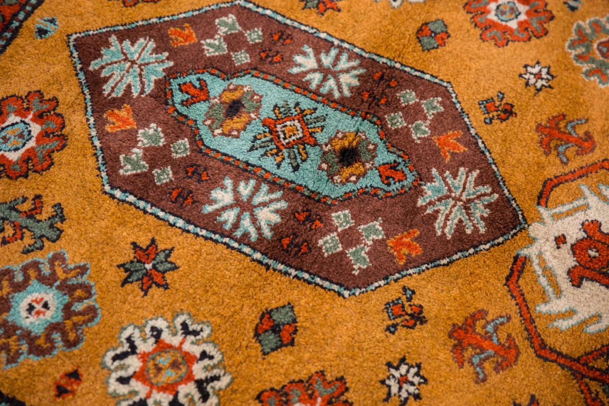 5.5x7.5 Vintage Siberian Kazak Design Carpet
