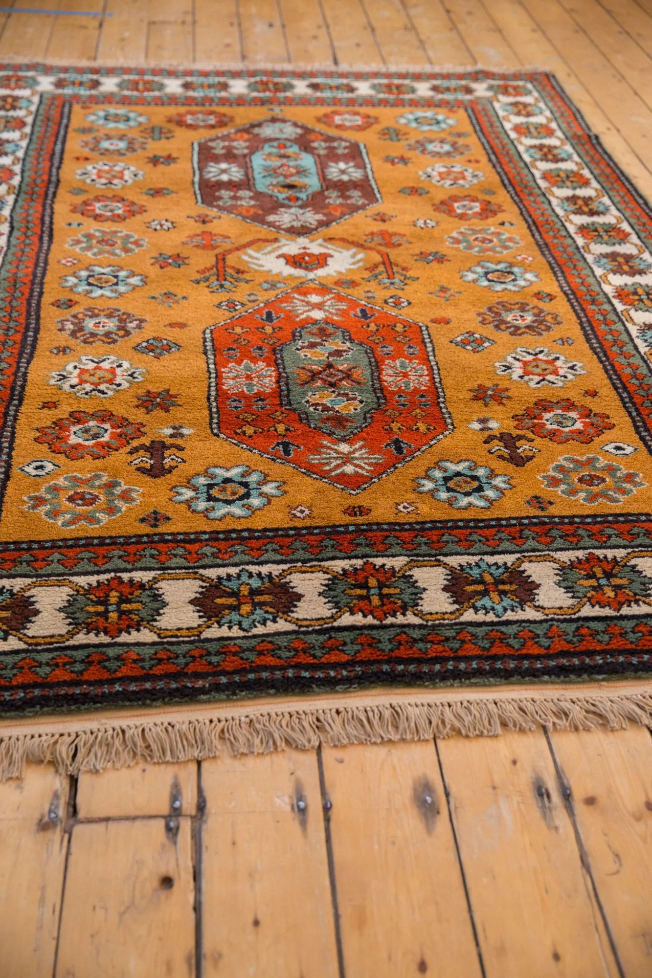 5.5x7.5 Vintage Siberian Kazak Design Carpet