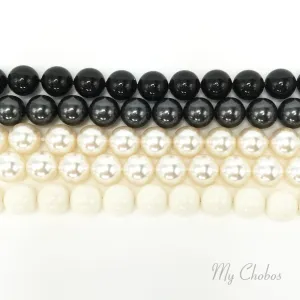 5810 Swarovski Round Pearls, Black & White Mix Colors