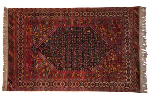 5x8 Vintage Indian Afshar Design Carpet