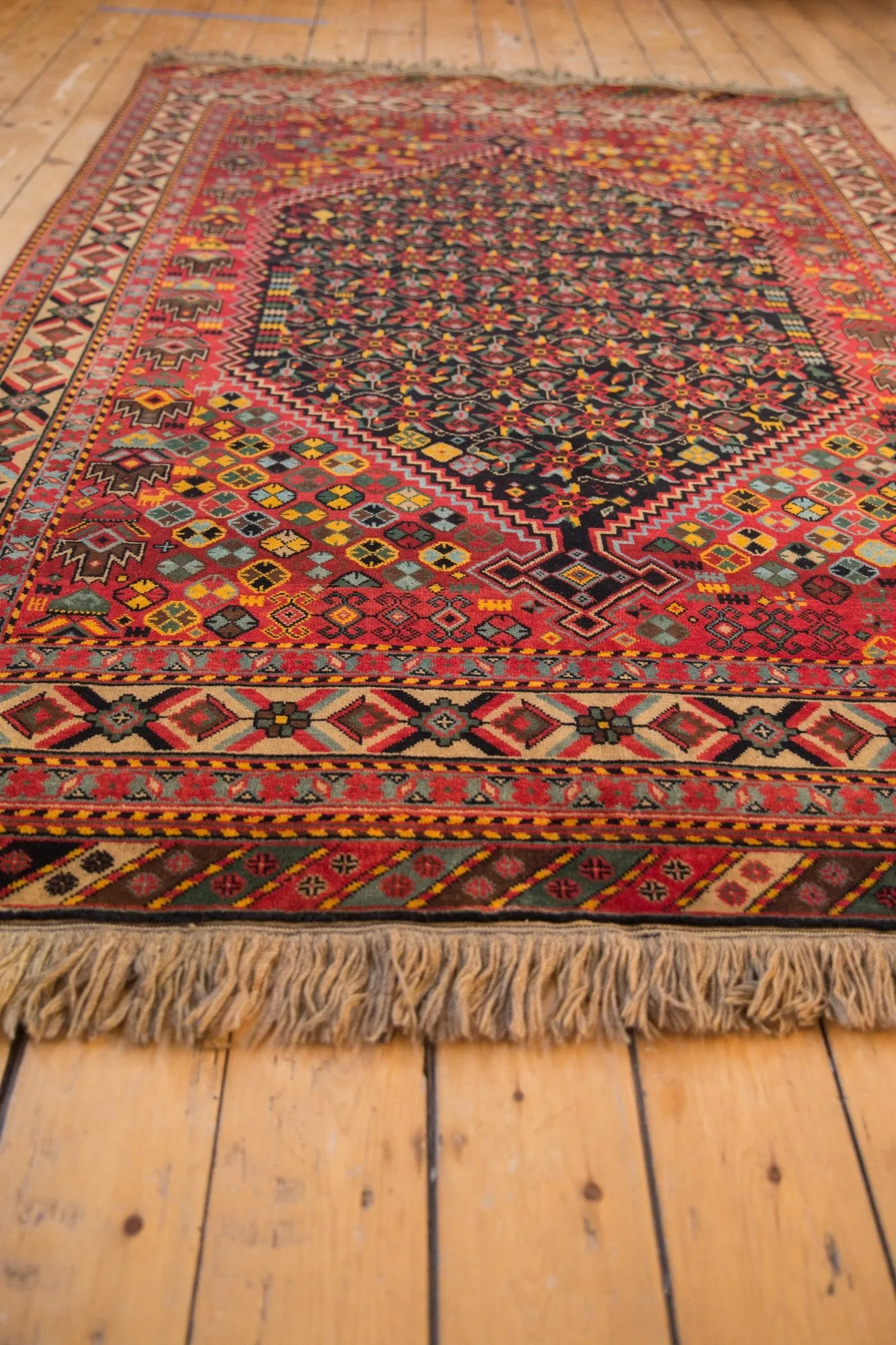 5x8 Vintage Indian Afshar Design Carpet