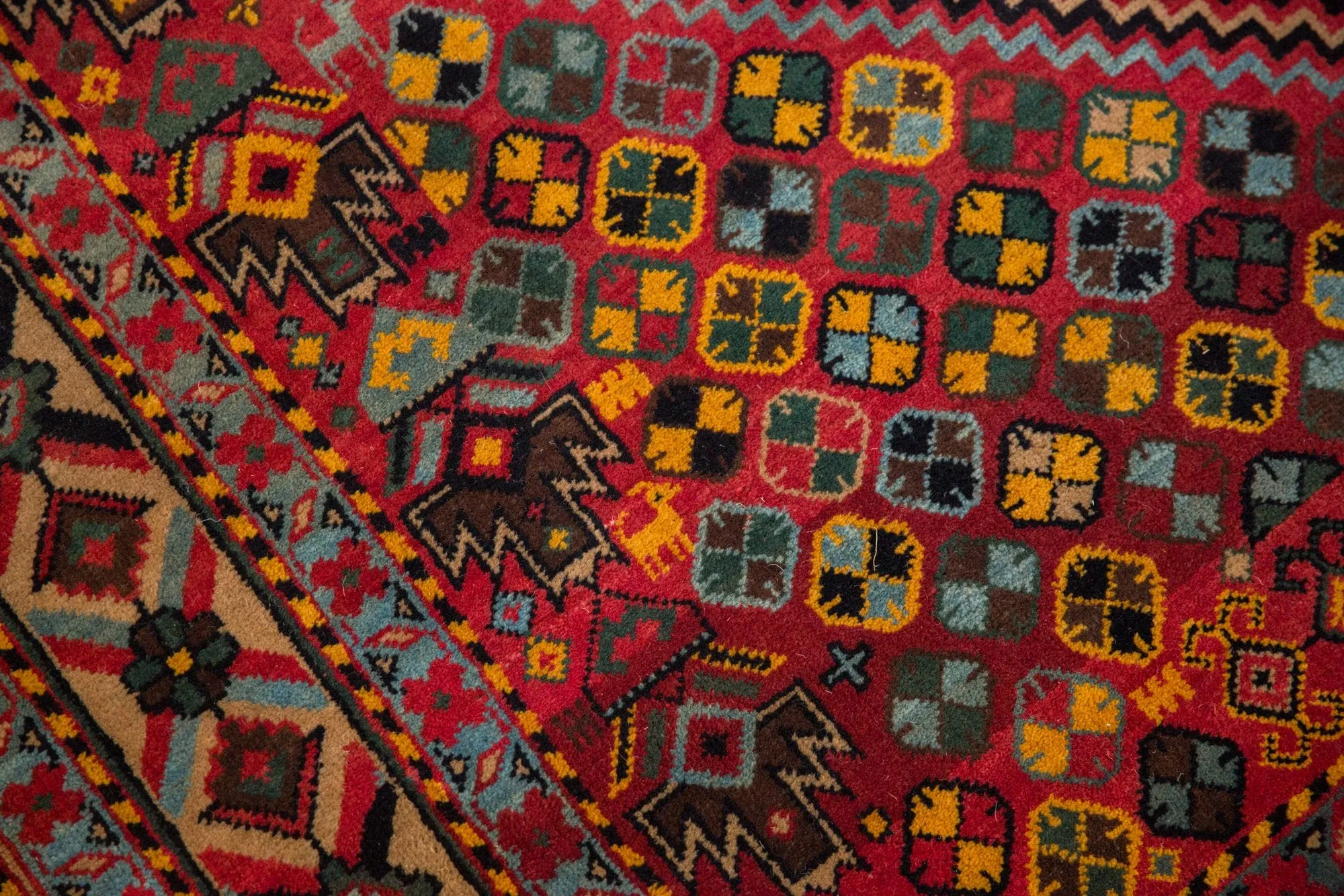 5x8 Vintage Indian Afshar Design Carpet
