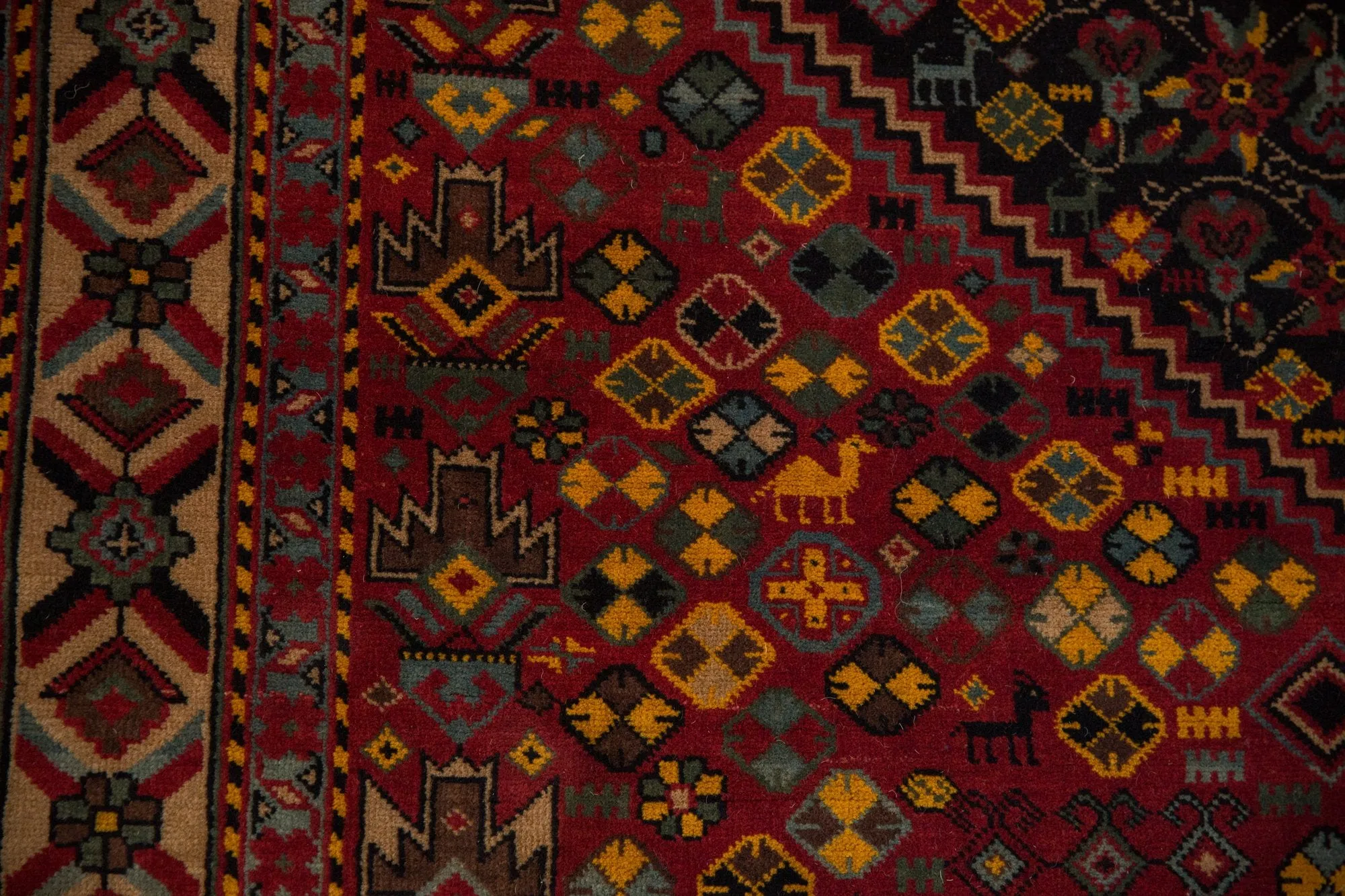 5x8 Vintage Indian Afshar Design Carpet