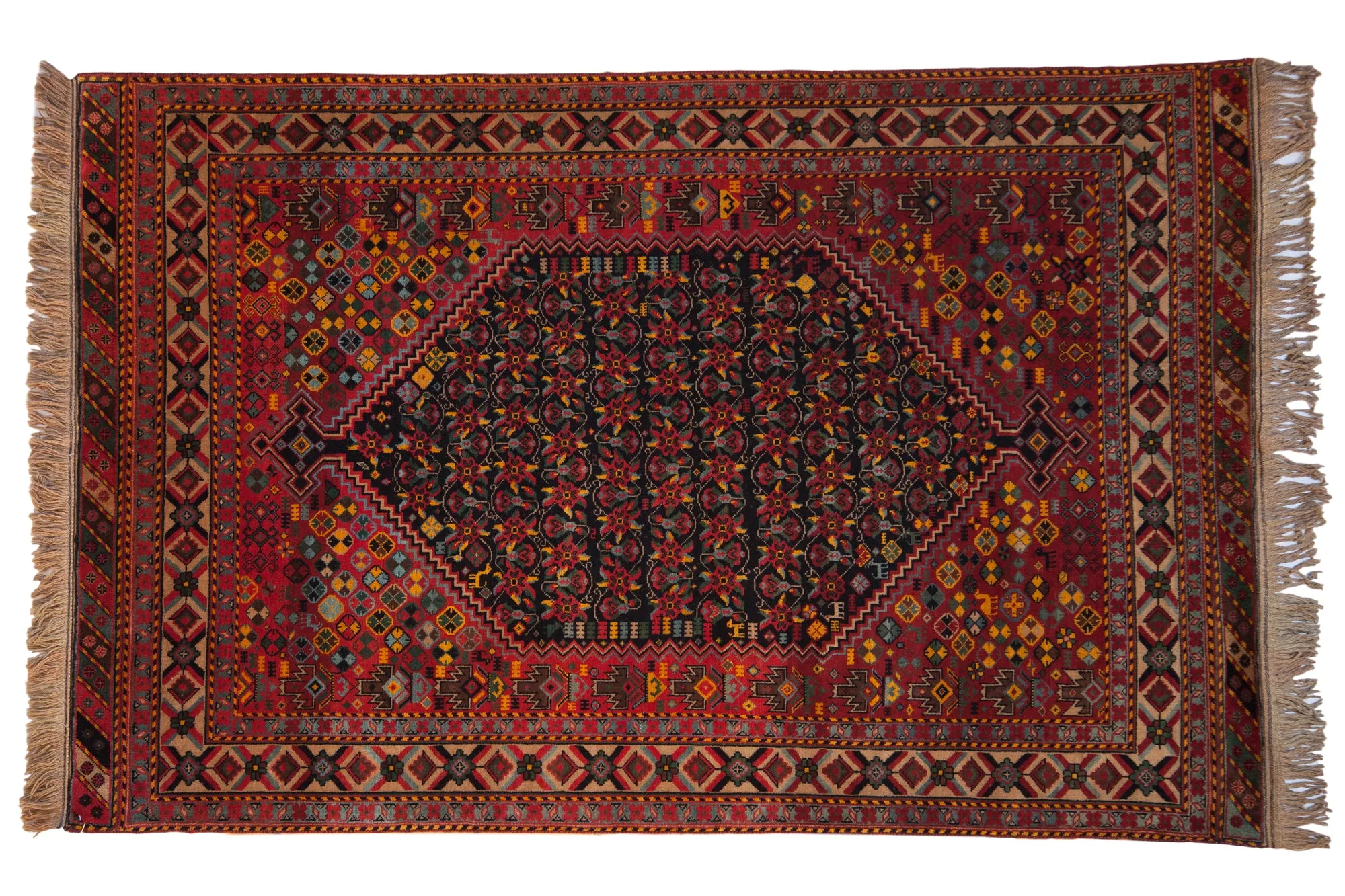 5x8 Vintage Indian Afshar Design Carpet