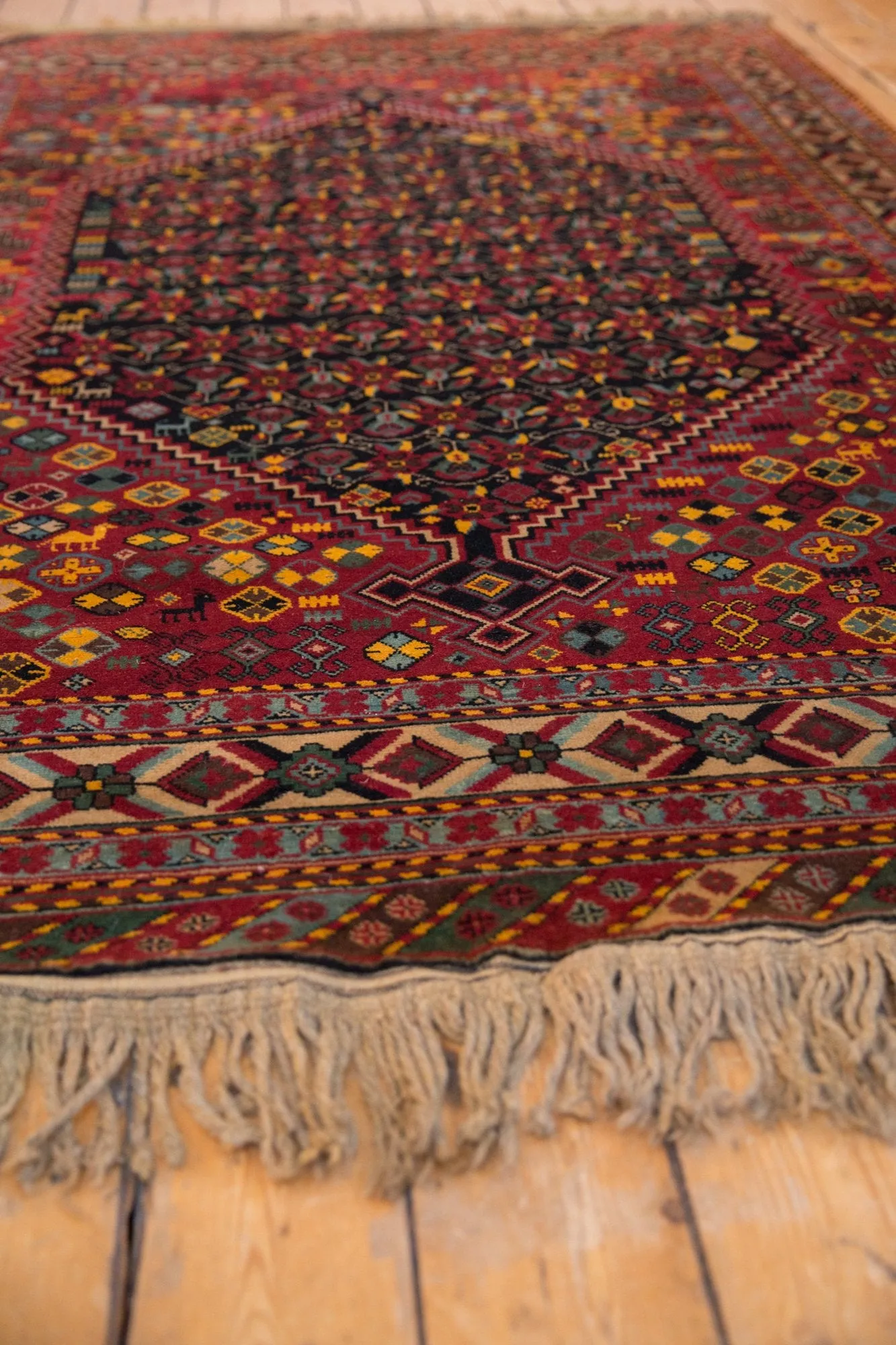 5x8 Vintage Indian Afshar Design Carpet