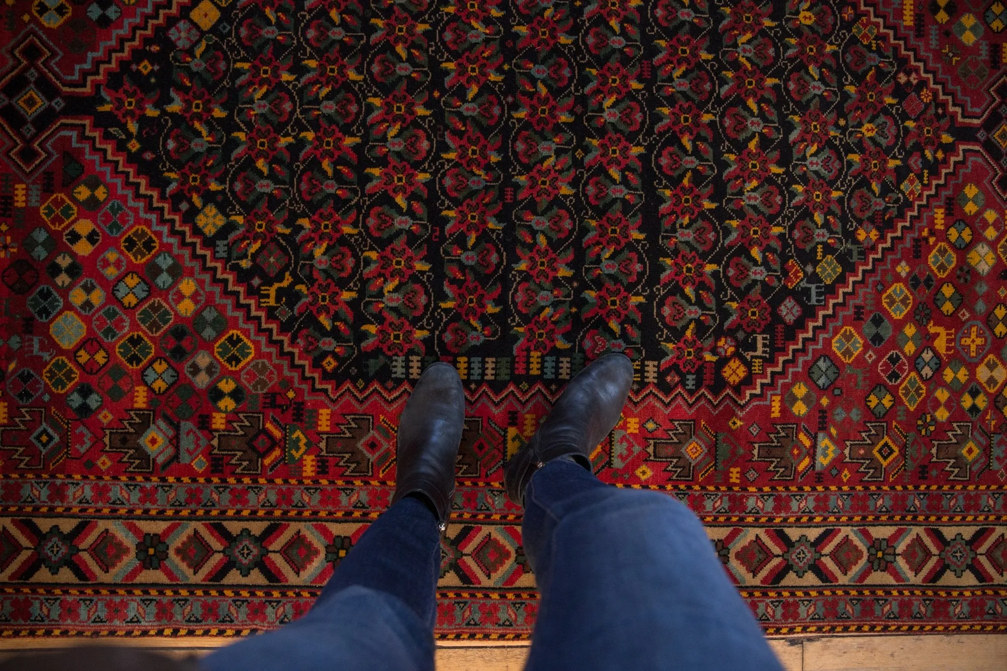 5x8 Vintage Indian Afshar Design Carpet