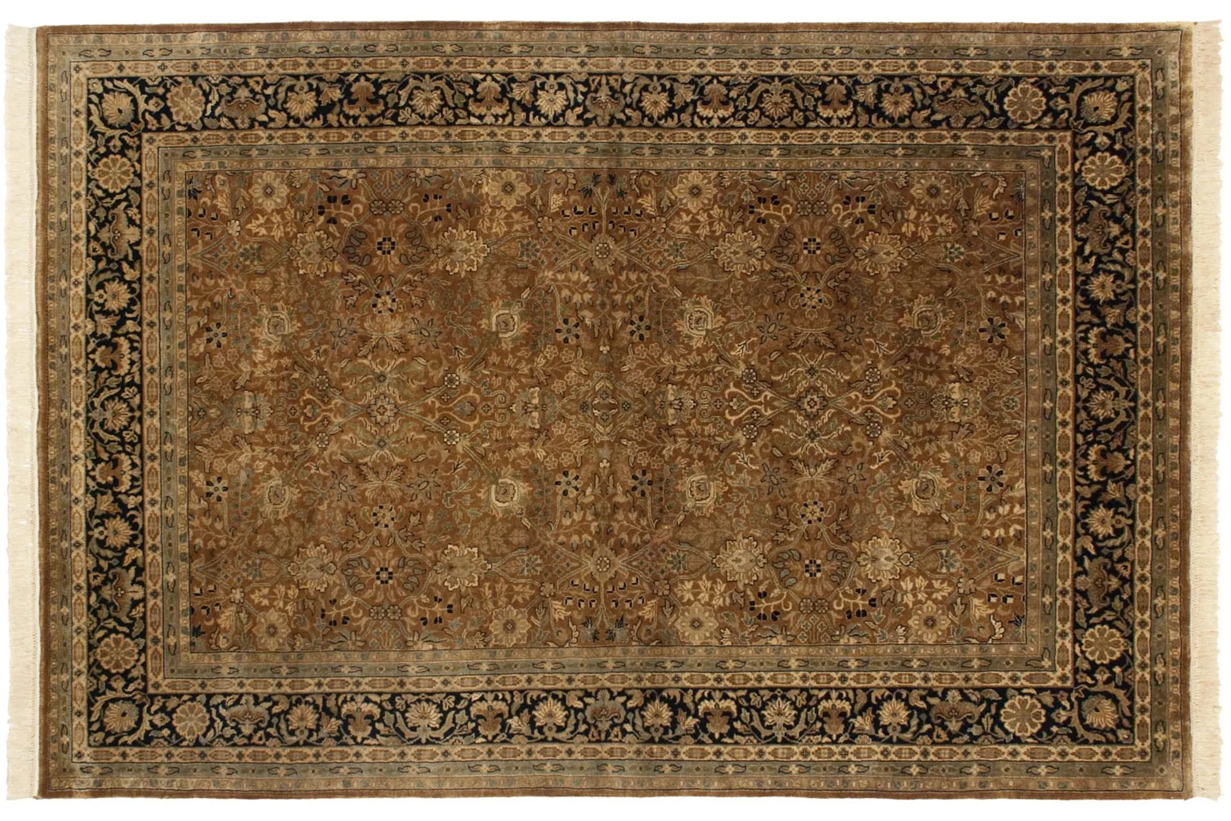 6x9 Vintage Indian Tabriz Design Carpet