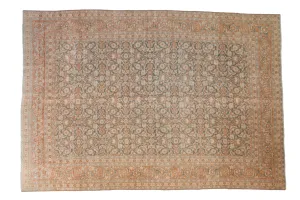 7.5x11 Vintage Distressed Tabriz Carpet