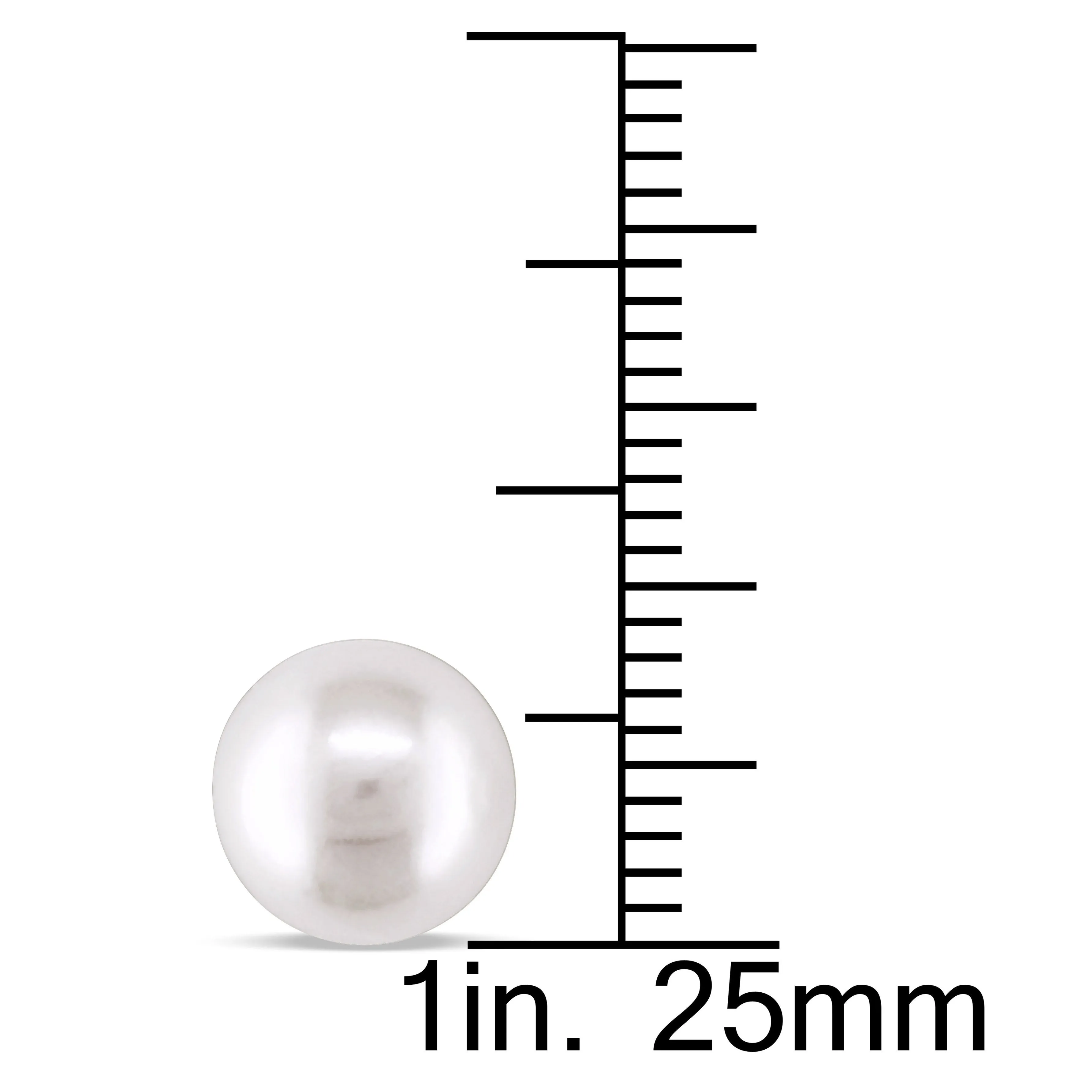 8 - 8.5 MM White Freshwater Cultured Pearl Stud Earrings 14k Gold Yellow