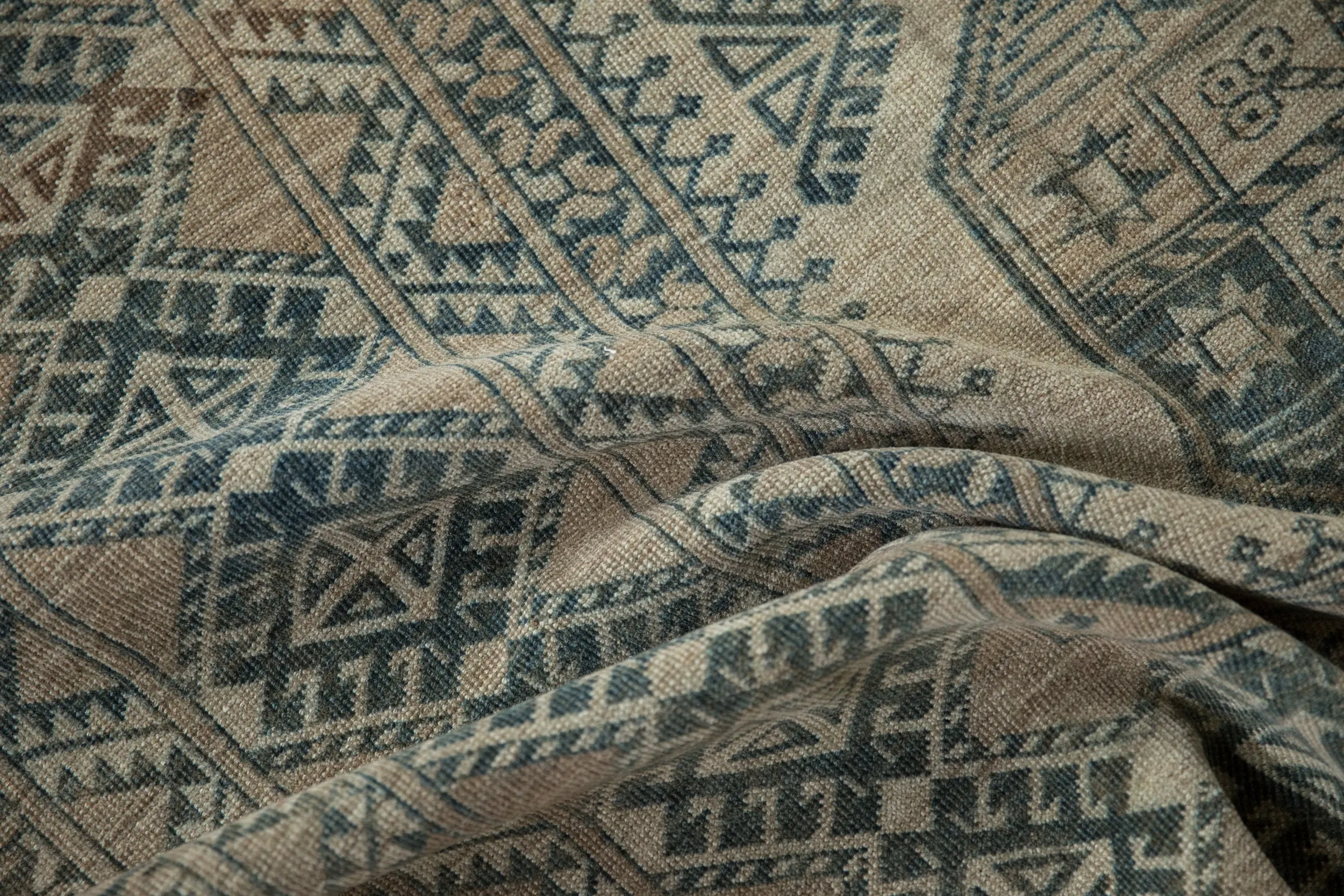8.5x11.5 Vintage Distressed Ersari Carpet