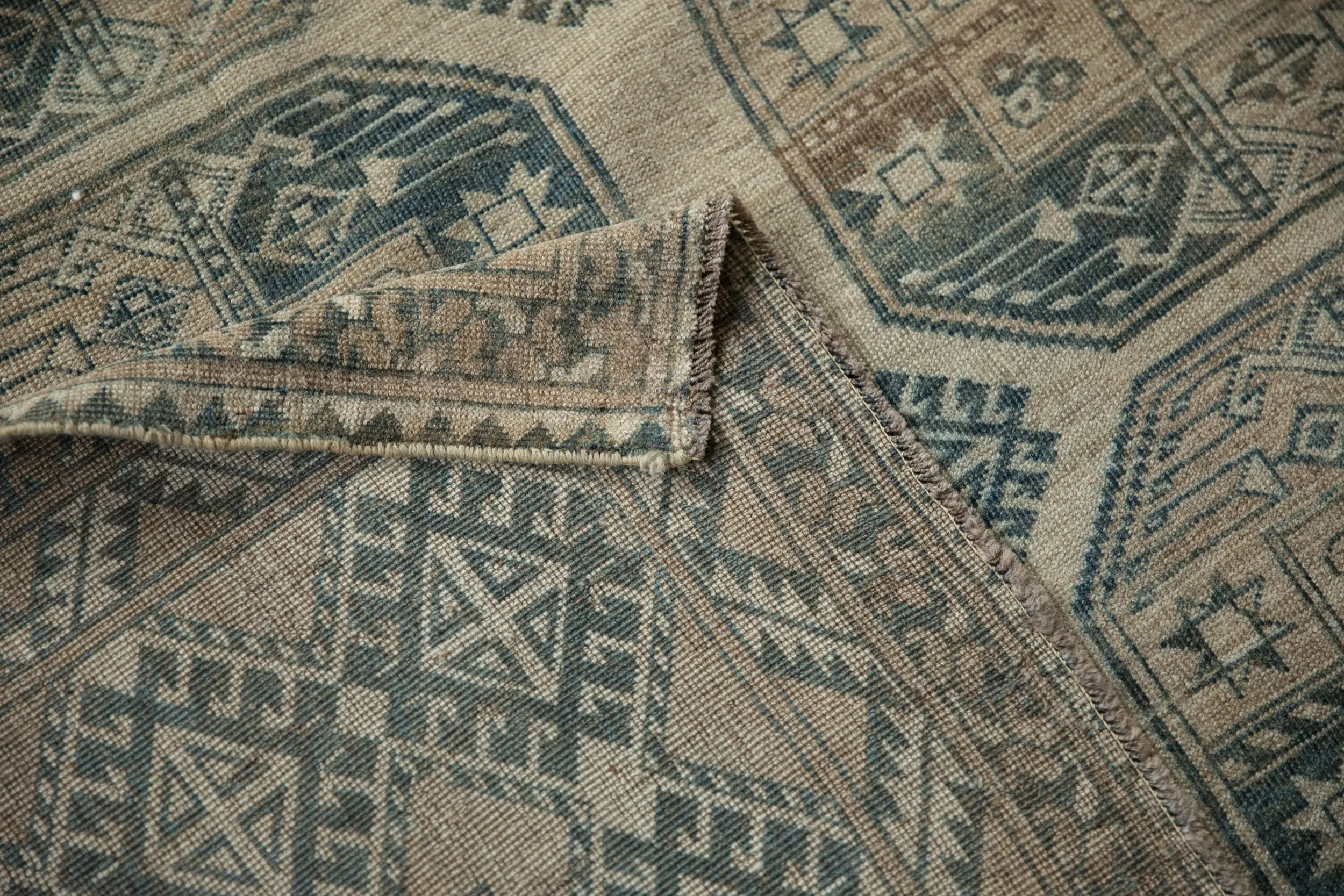 8.5x11.5 Vintage Distressed Ersari Carpet