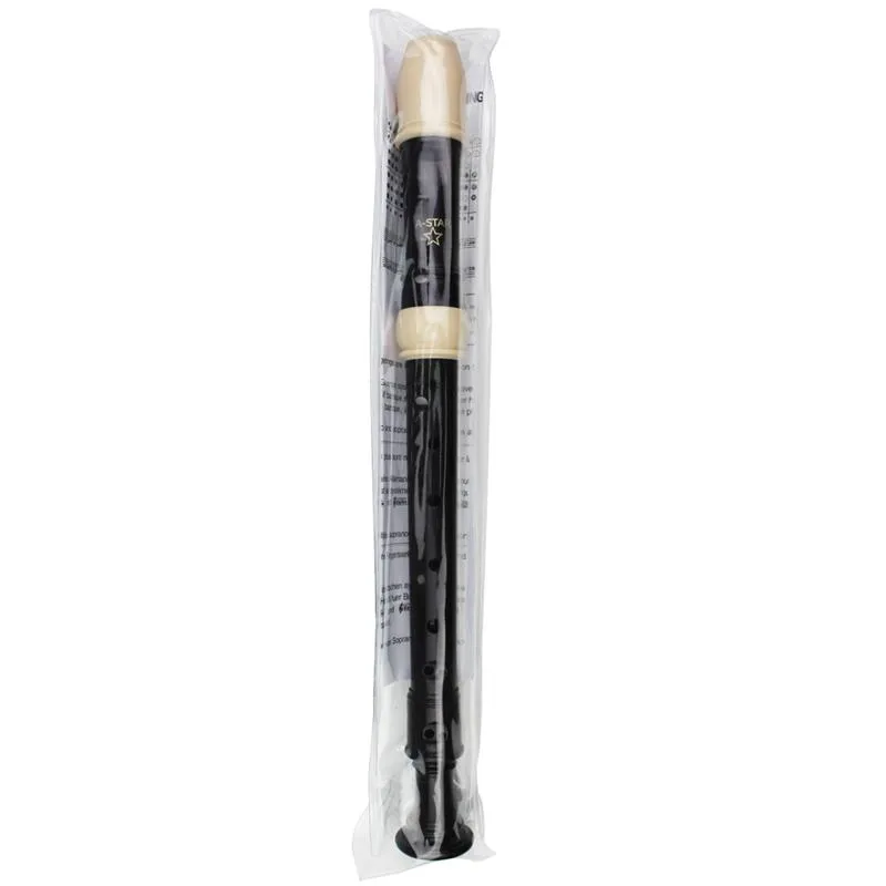 A-Star Descant Plastic Recorder - Brown & White