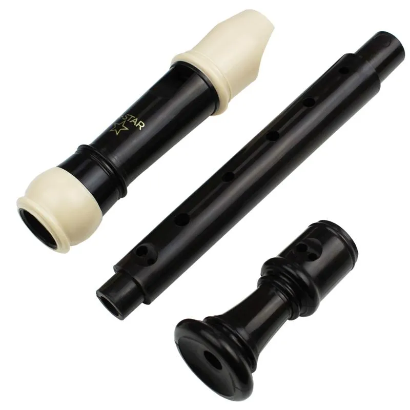 A-Star Descant Plastic Recorder - Brown & White