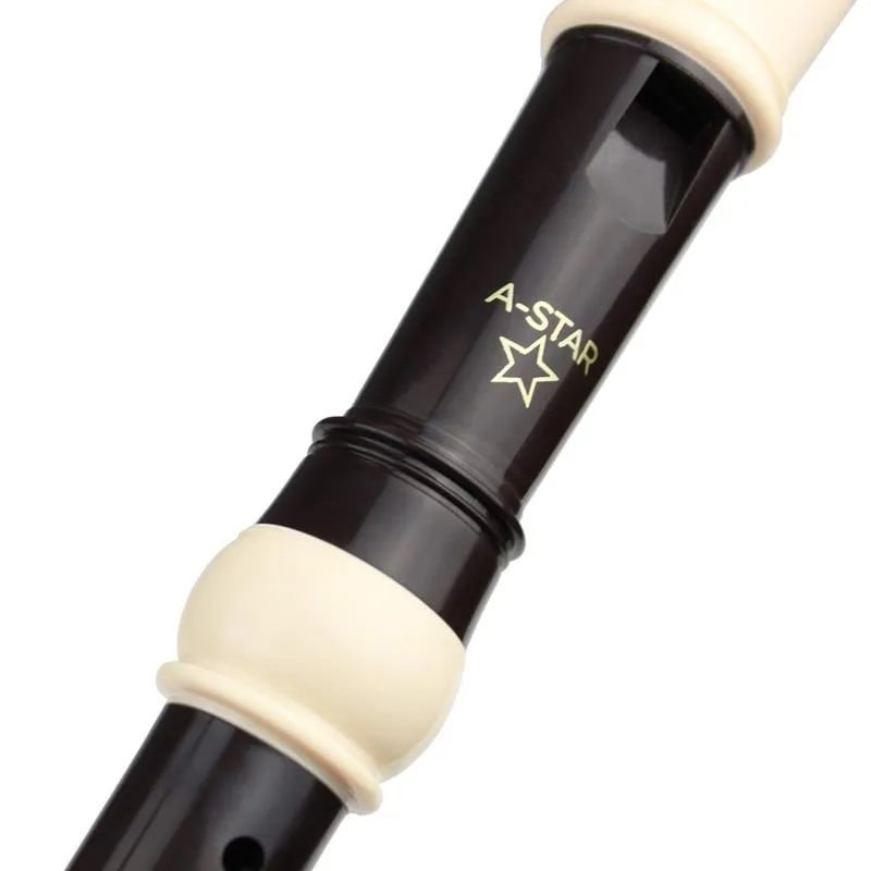 A-Star Descant Plastic Recorder - Brown & White