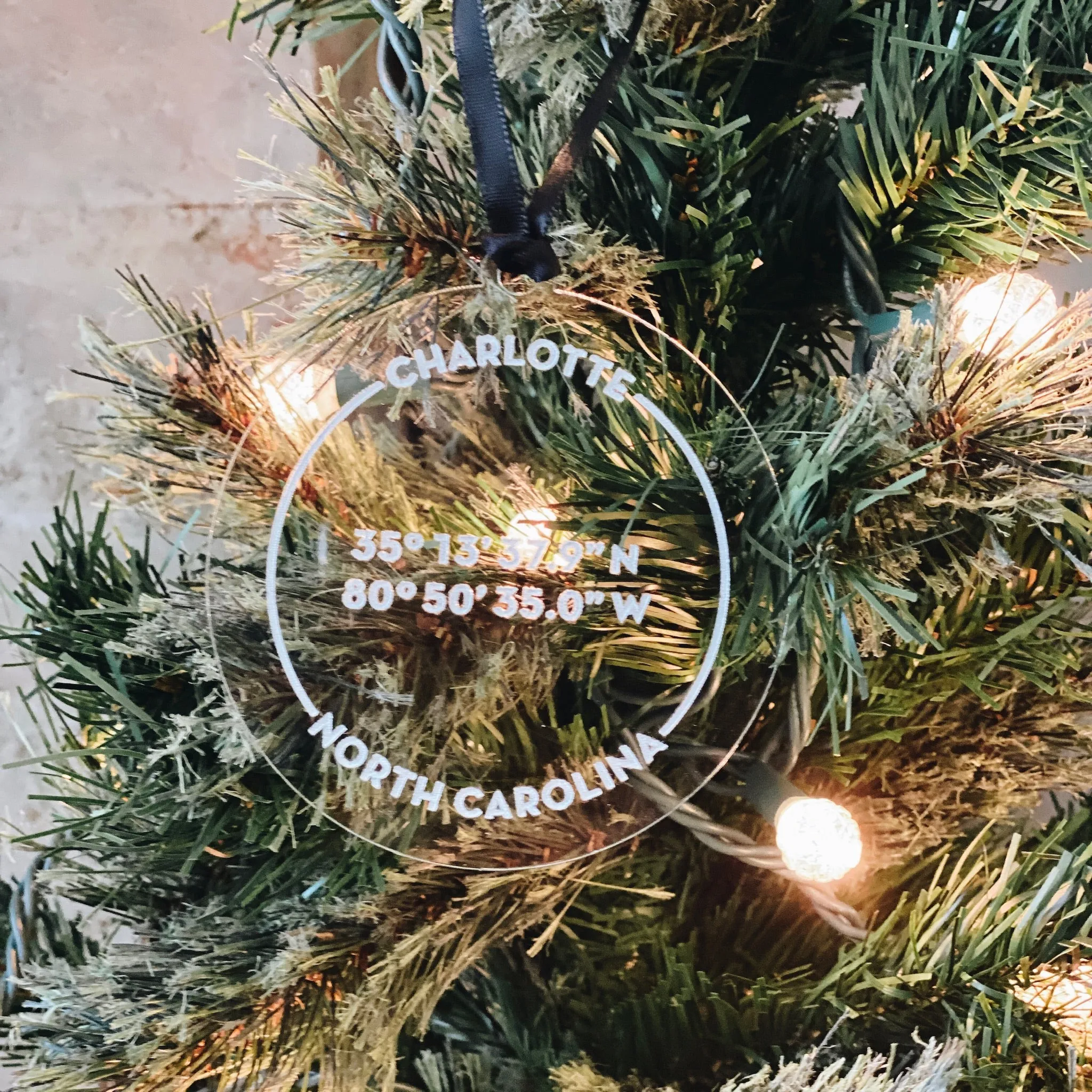 Acrylic City Coordinate Ornament