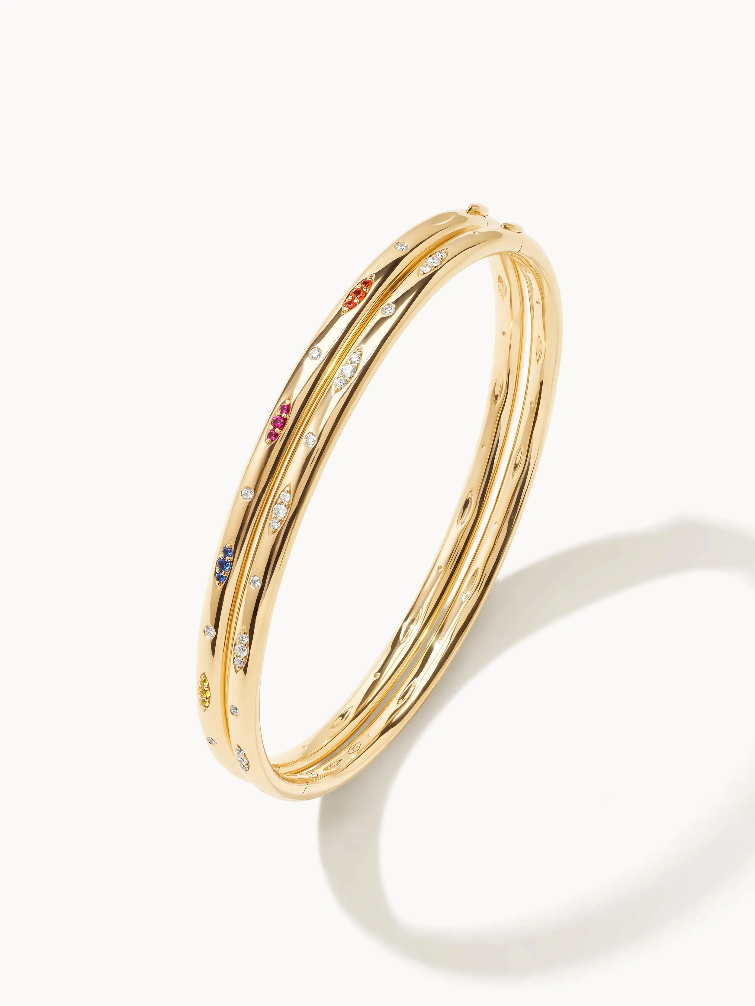 Bangle GYPSY 'Candy Pavé' 17 cm 18K yellow gold