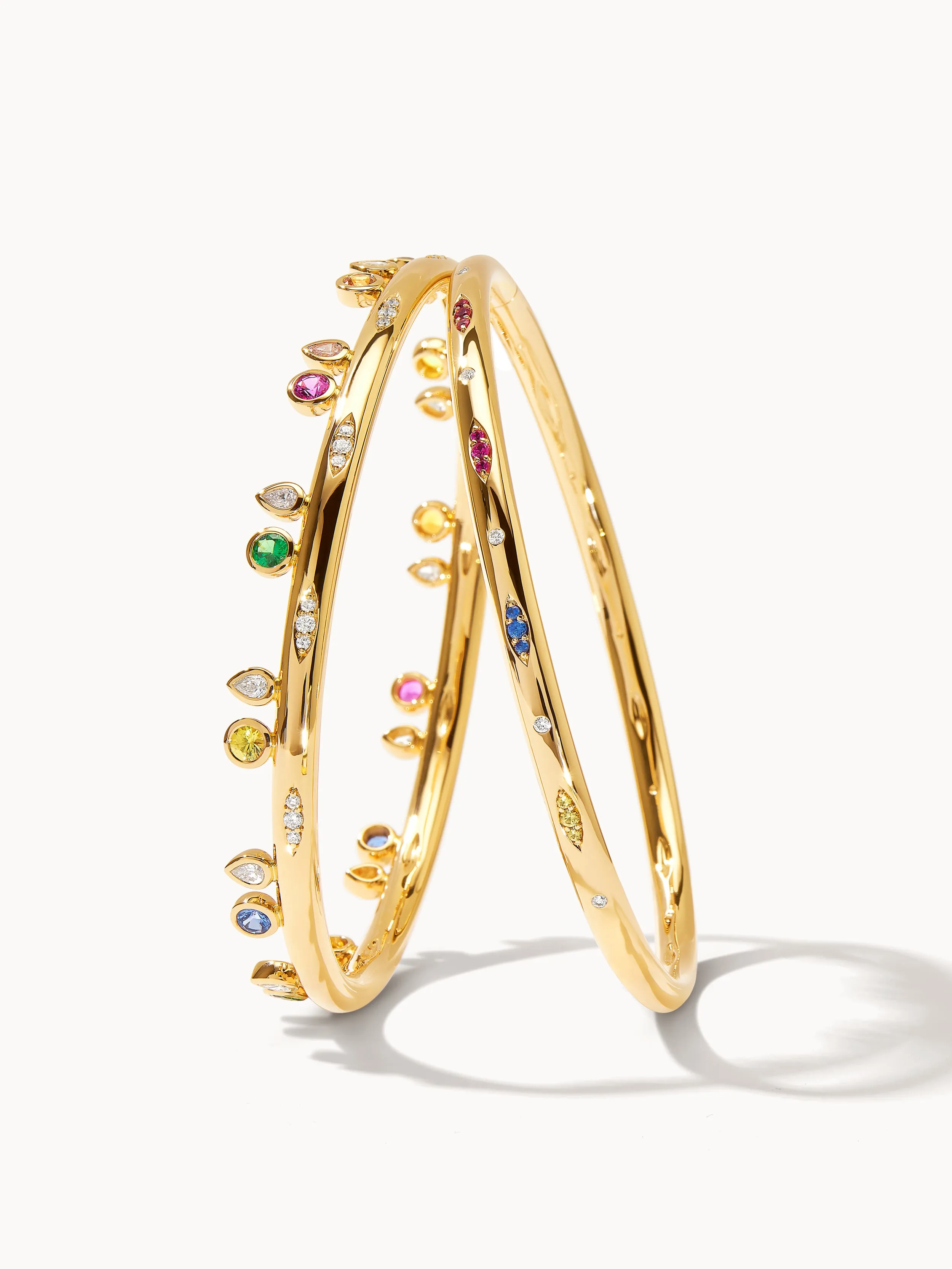 Bangle GYPSY 'Candy Pavé' 17 cm 18K yellow gold