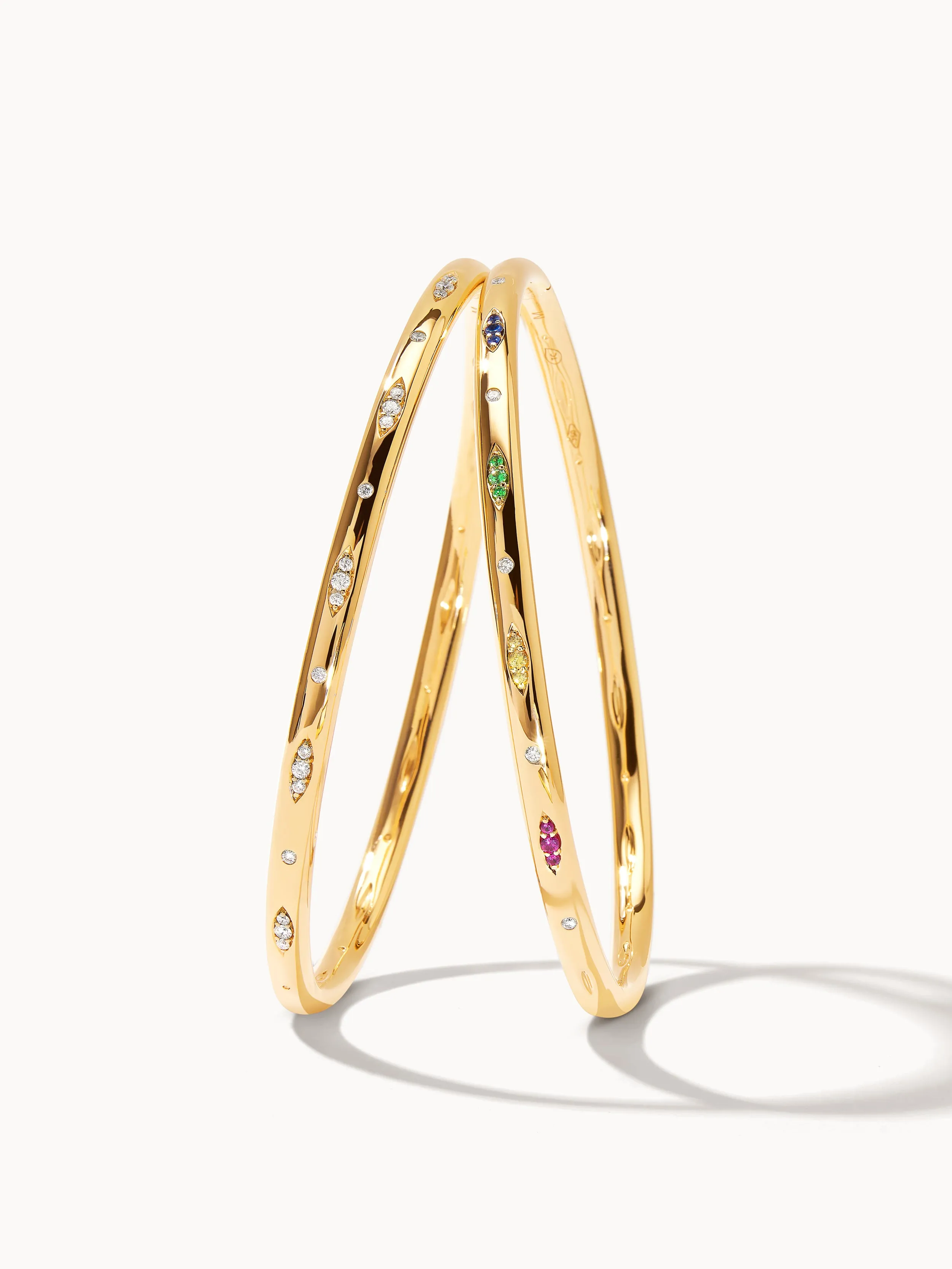 Bangle GYPSY 'Candy Pavé' 17 cm 18K yellow gold