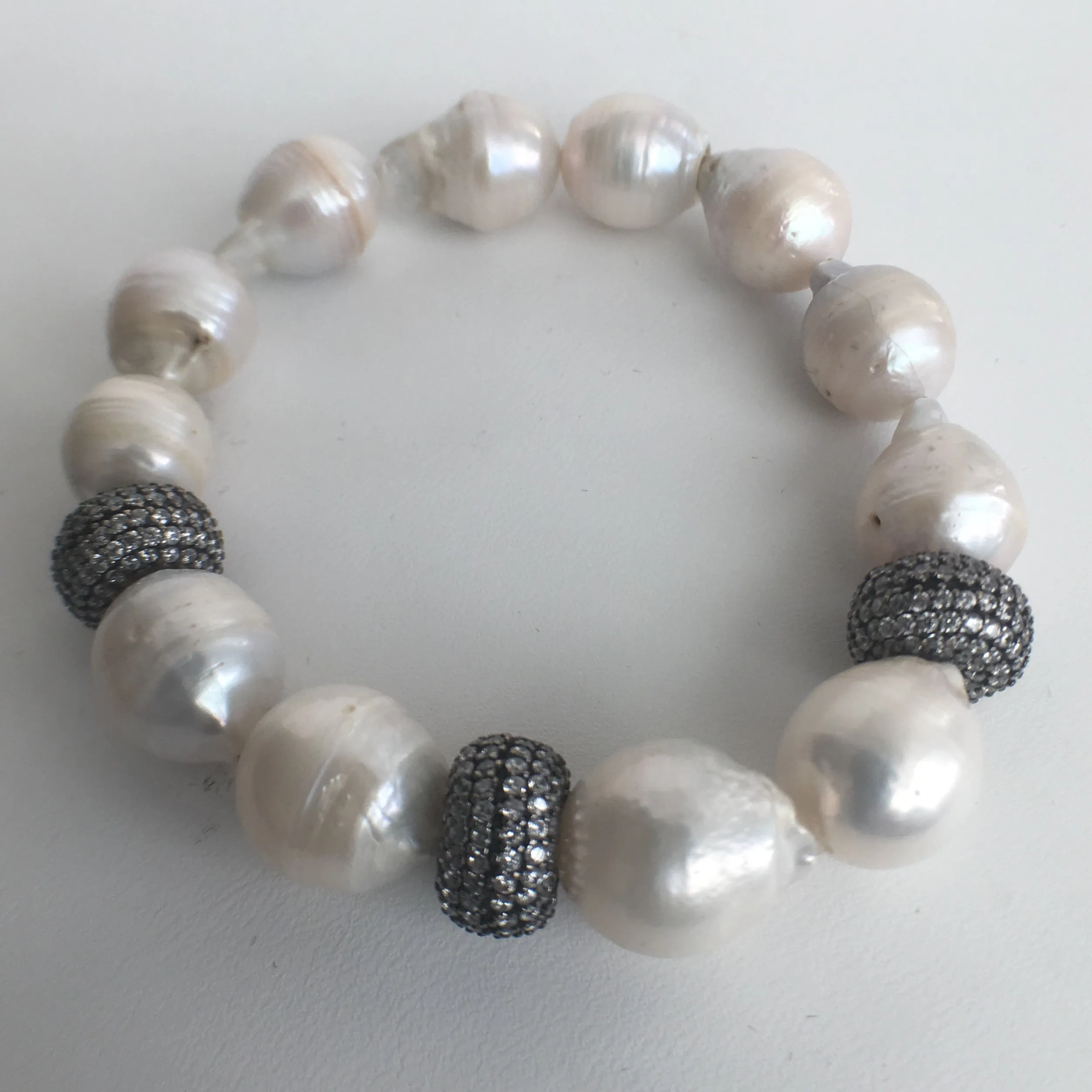 Baroque Pearl Stretch Bracelet- Simple