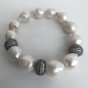 Baroque Pearl Stretch Bracelet- Simple