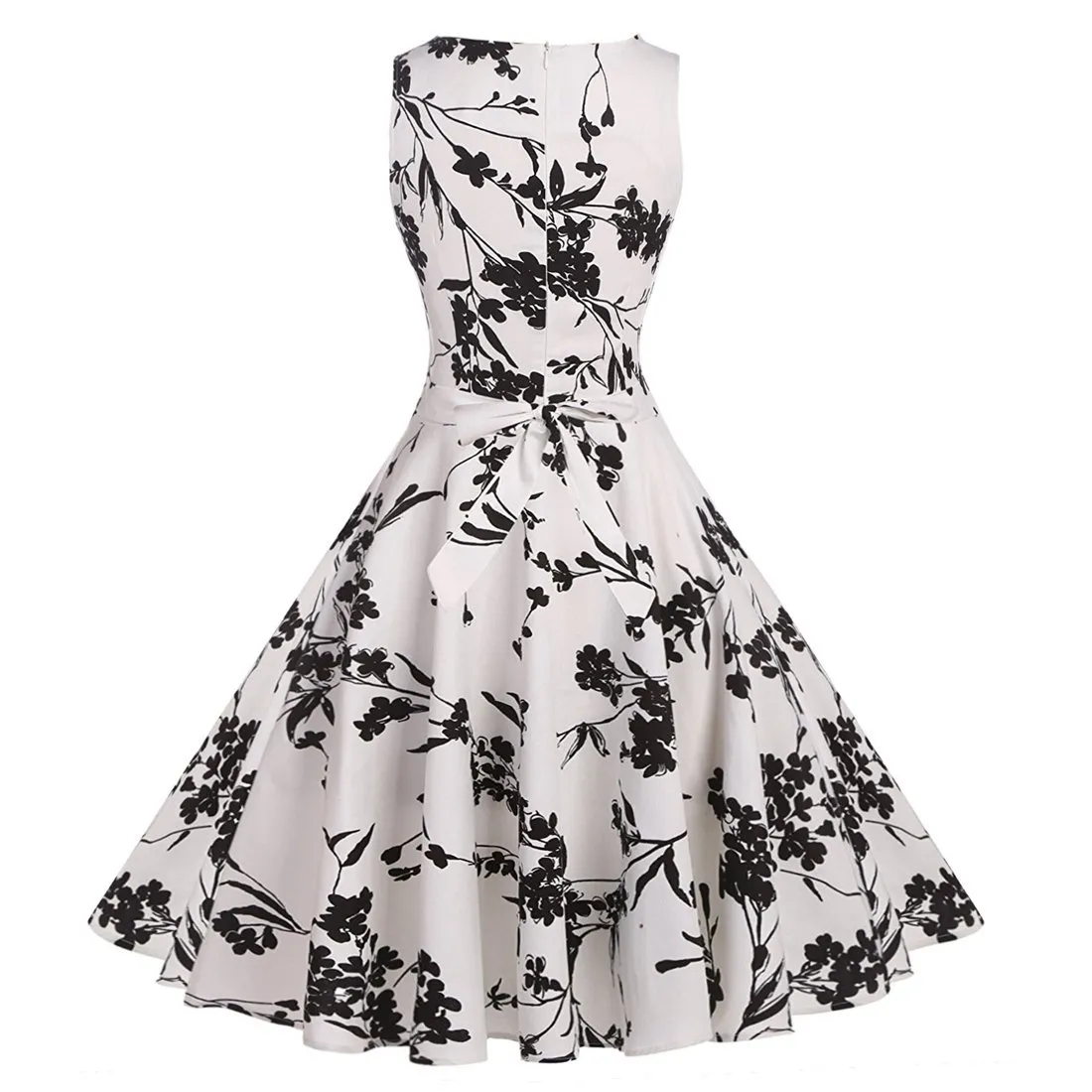 Black and White Vintage Audrey Hepburn 1950s Dress