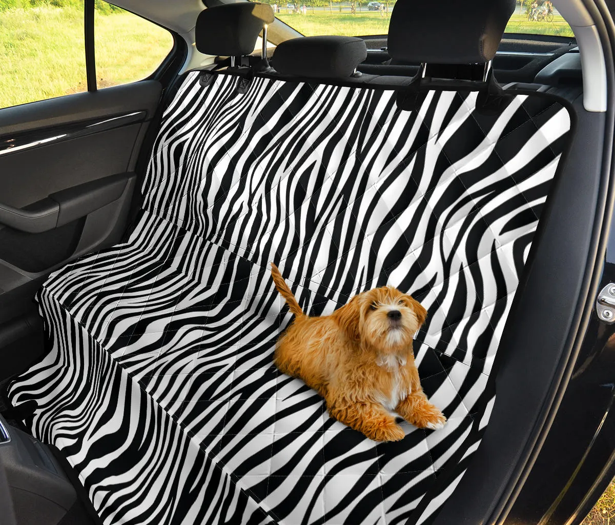 Black and White Zebra Stripes Print Back Bench Seat Cover For Pets
