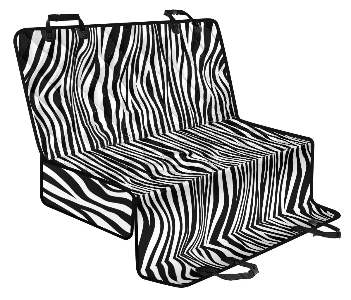Black and White Zebra Stripes Print Back Bench Seat Cover For Pets