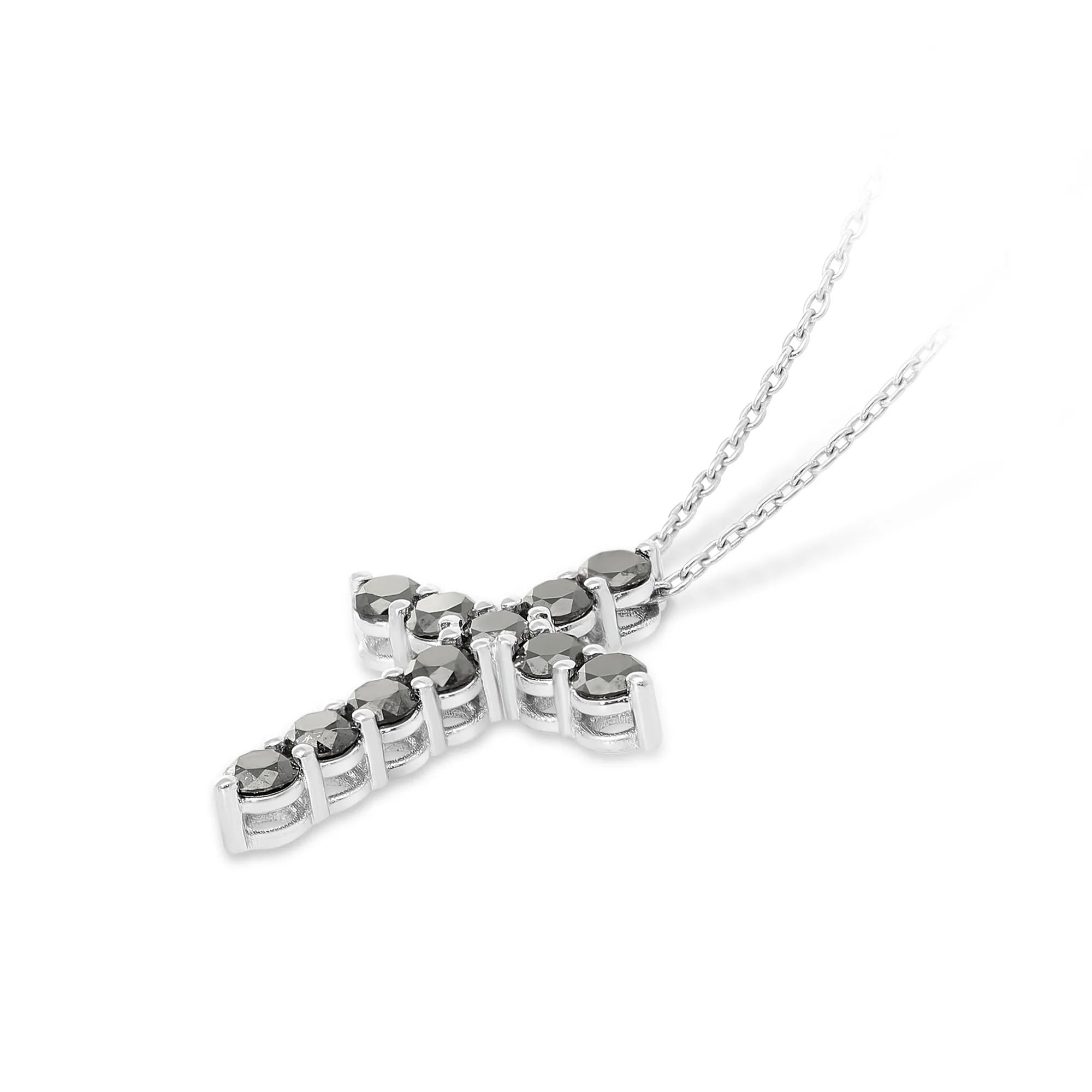 Black Diamond Cross Pendant - 1.2 Carat