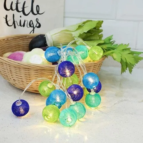 Blue and Green Globe LED Light Strand