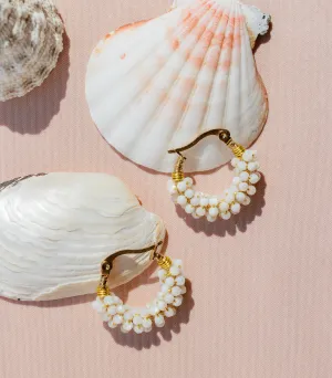 Cascara Mother of Pearl Hoop Earrings
