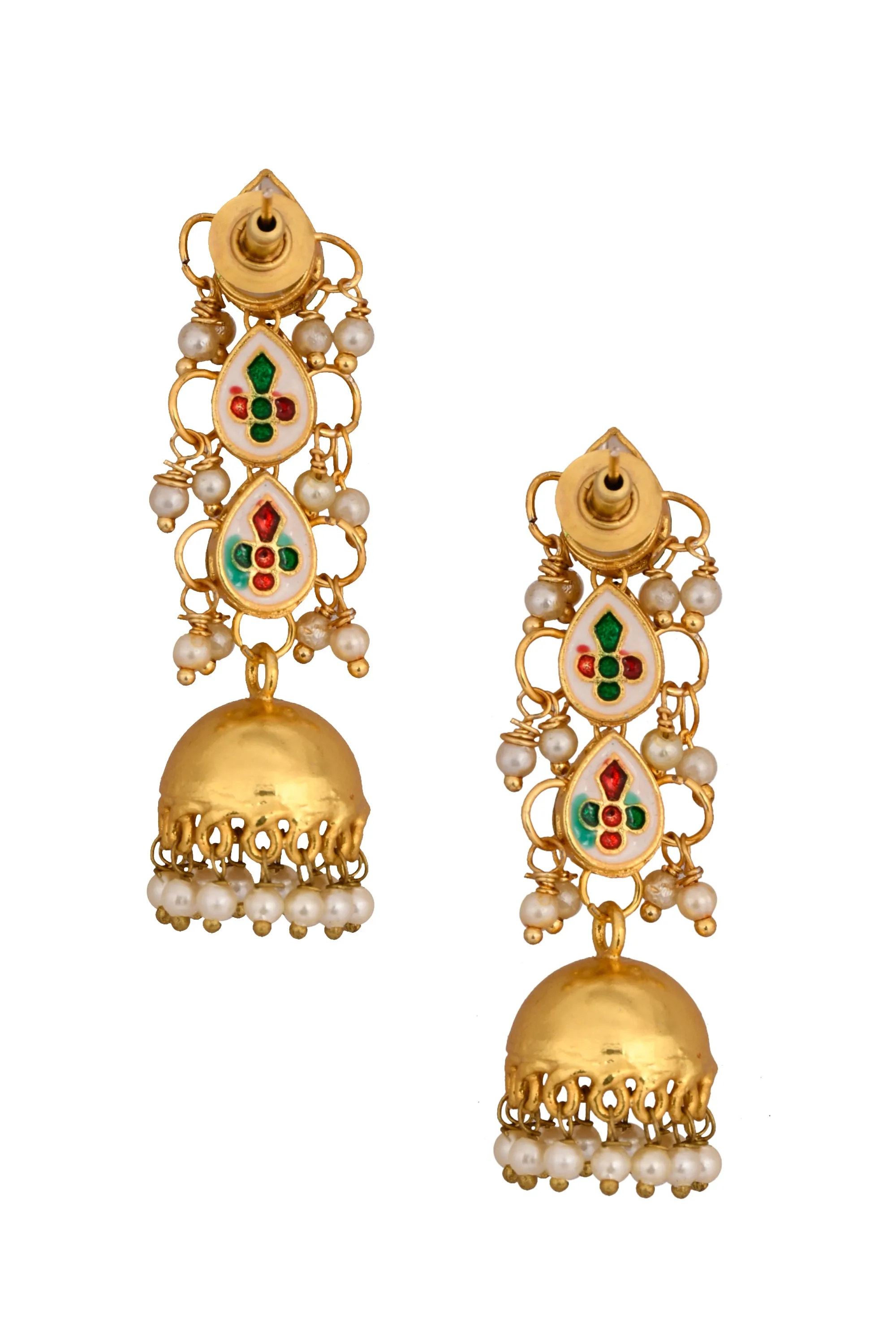 Classic Gold Tone Handcrafted Kundan Inspired Jhumki