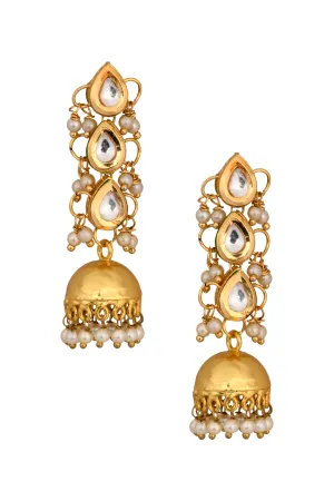 Classic Gold Tone Handcrafted Kundan Inspired Jhumki