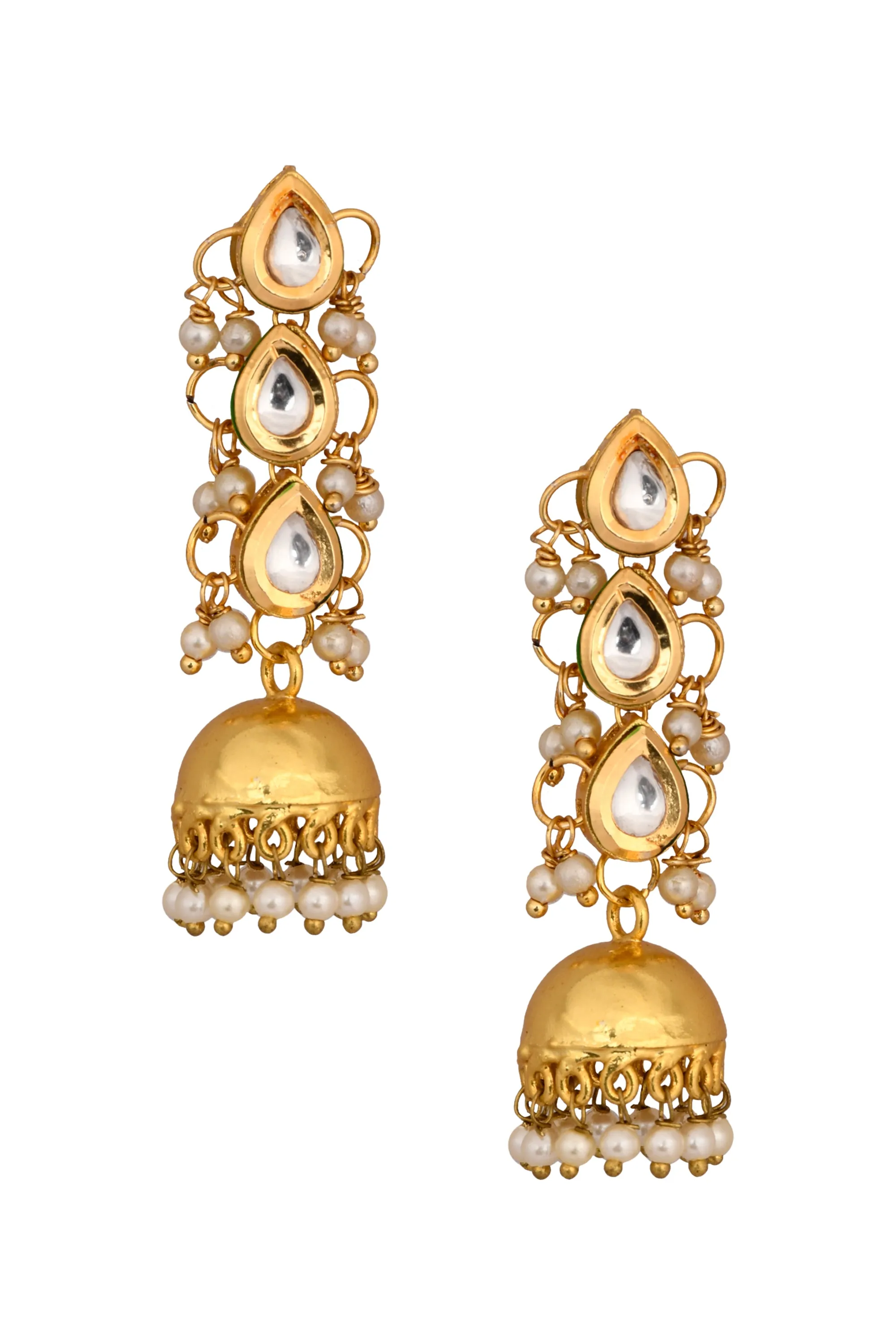 Classic Gold Tone Handcrafted Kundan Inspired Jhumki