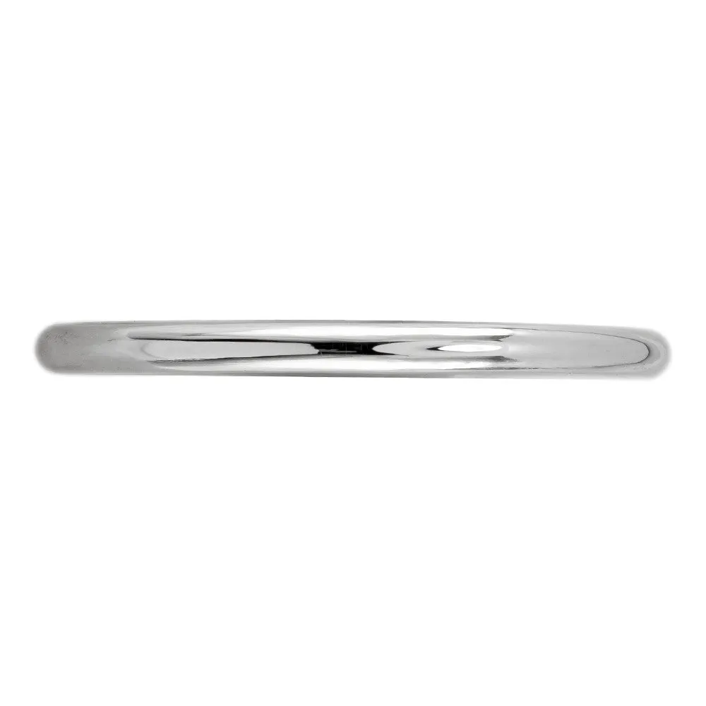Classic Round Polished Wedding Band, 14k White Gold