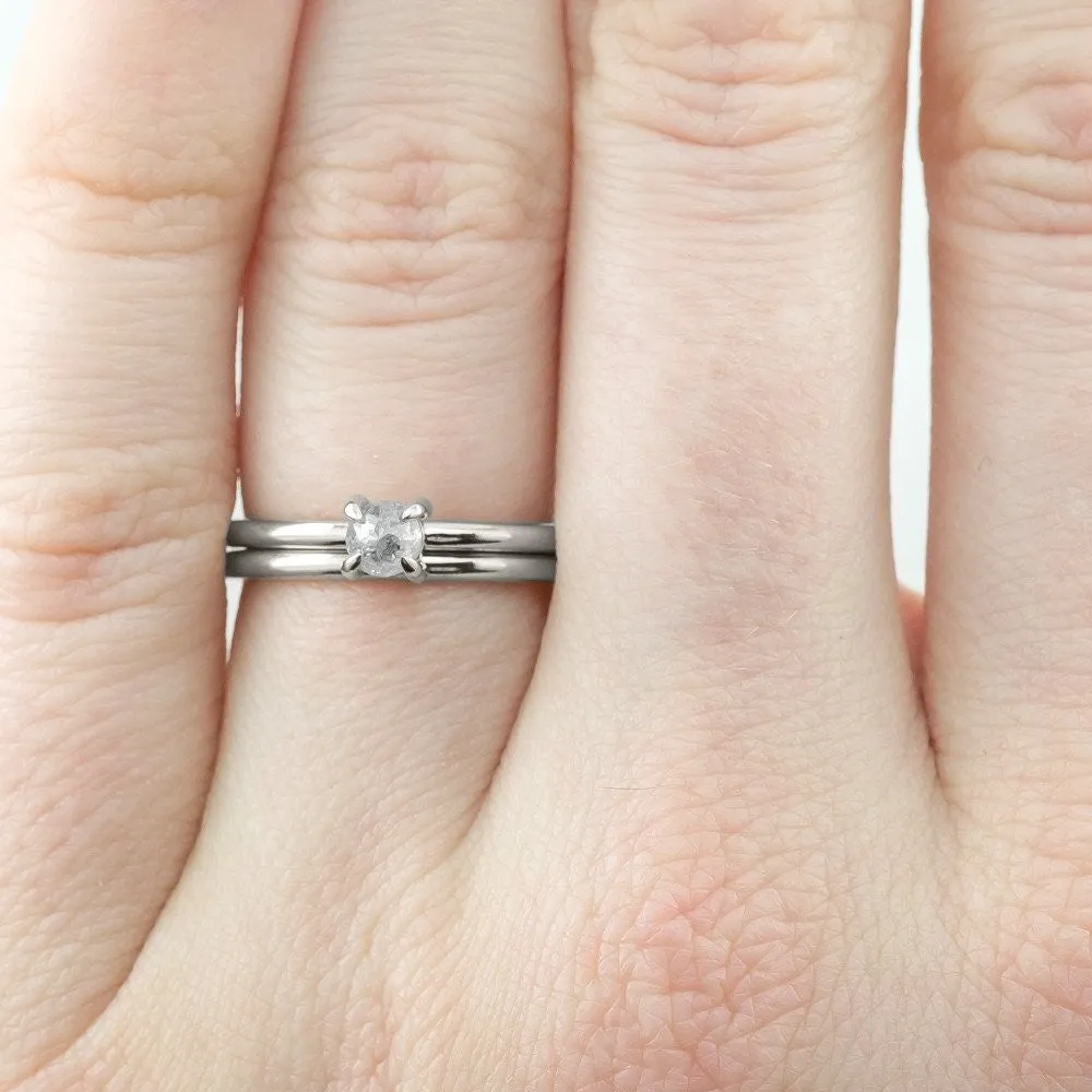 Classic Round Polished Wedding Band, 14k White Gold