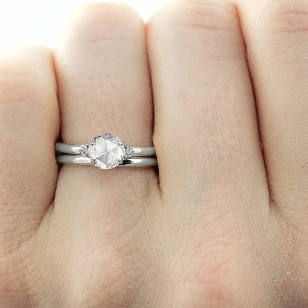 Classic Round Polished Wedding Band, 14k White Gold