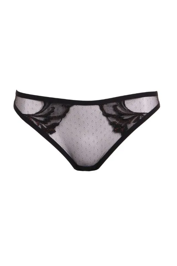 Coco Lace Thong- Black