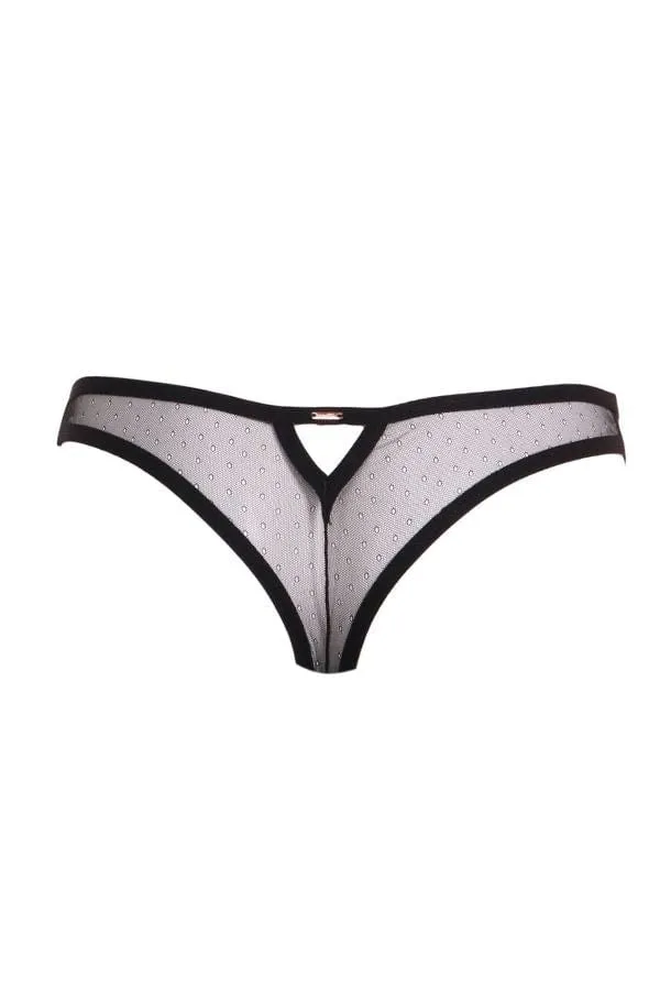 Coco Lace Thong- Black