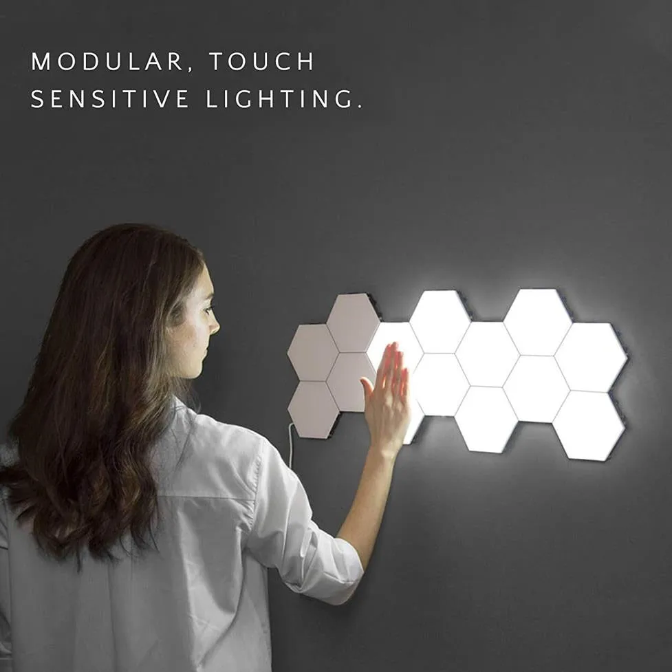 Color Quantum lamp led Hexagonal lamps modular touch sensitive lighting night light magnetic hexagons creative decoration wall lampara